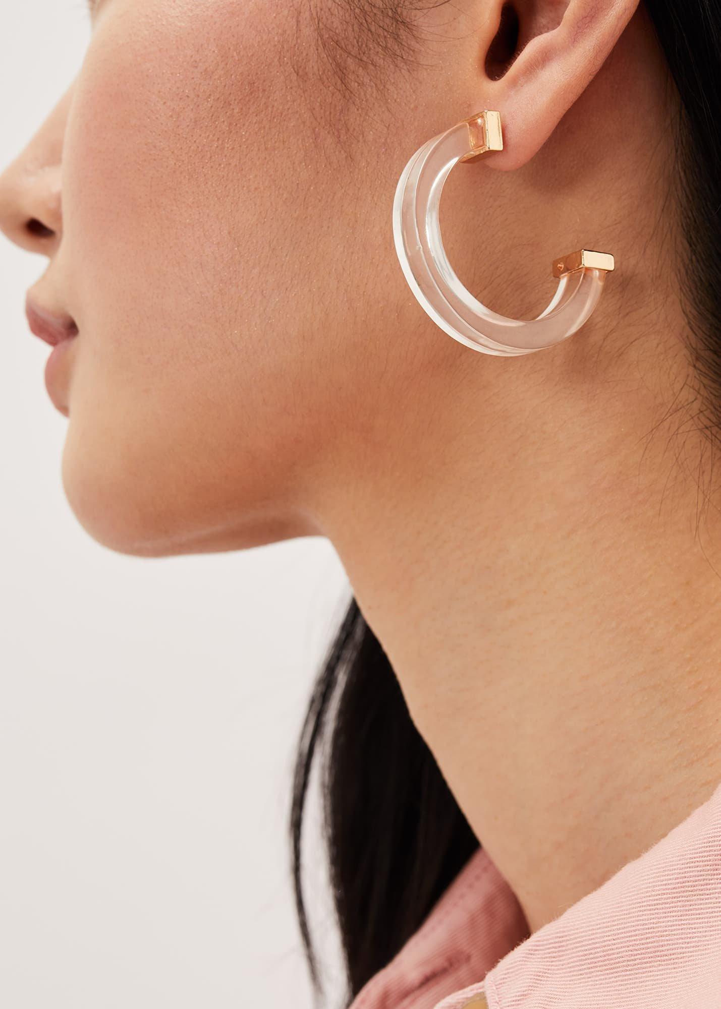 Clear Hoop Earring