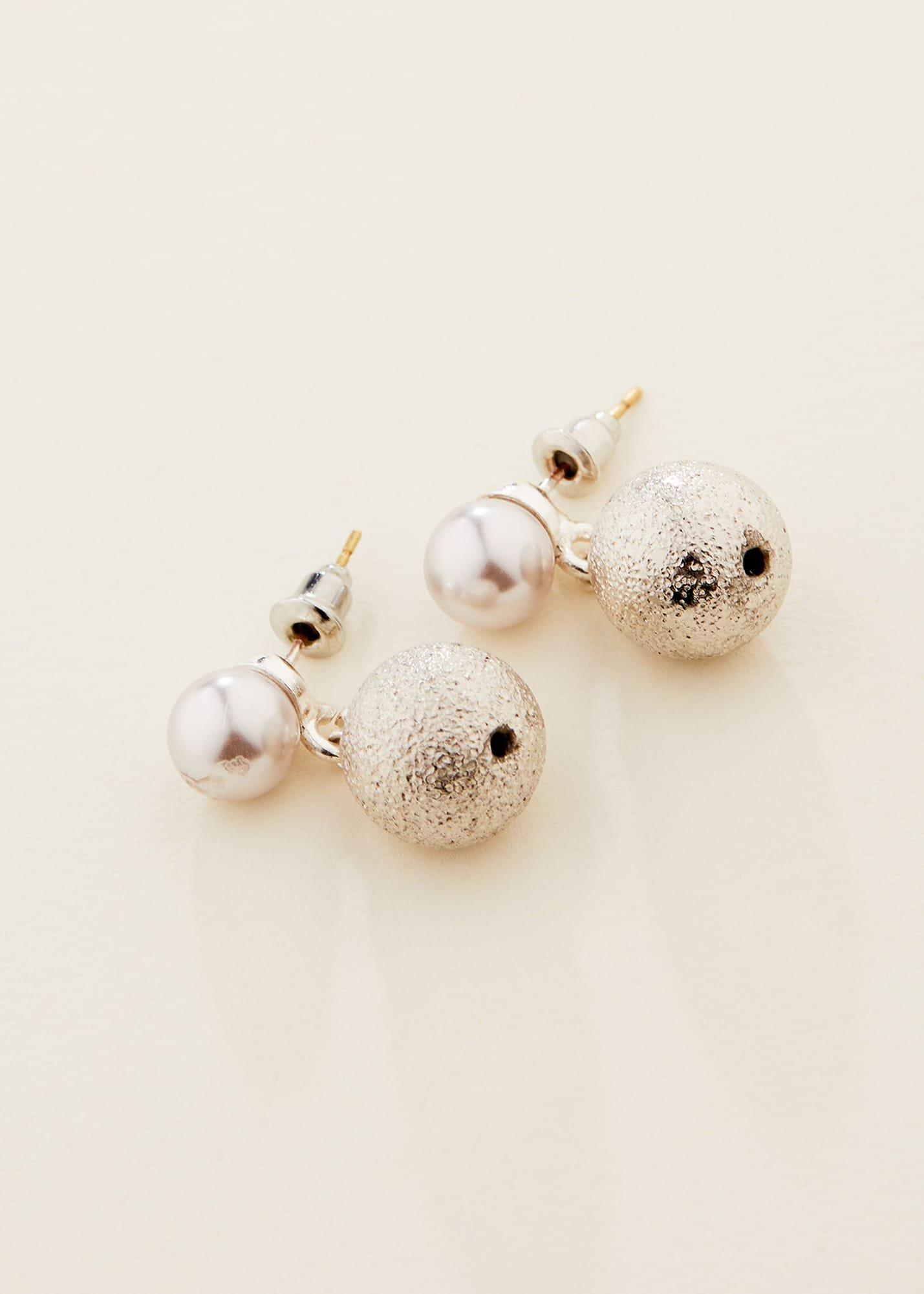 Pearl And Bead Drop Earring
