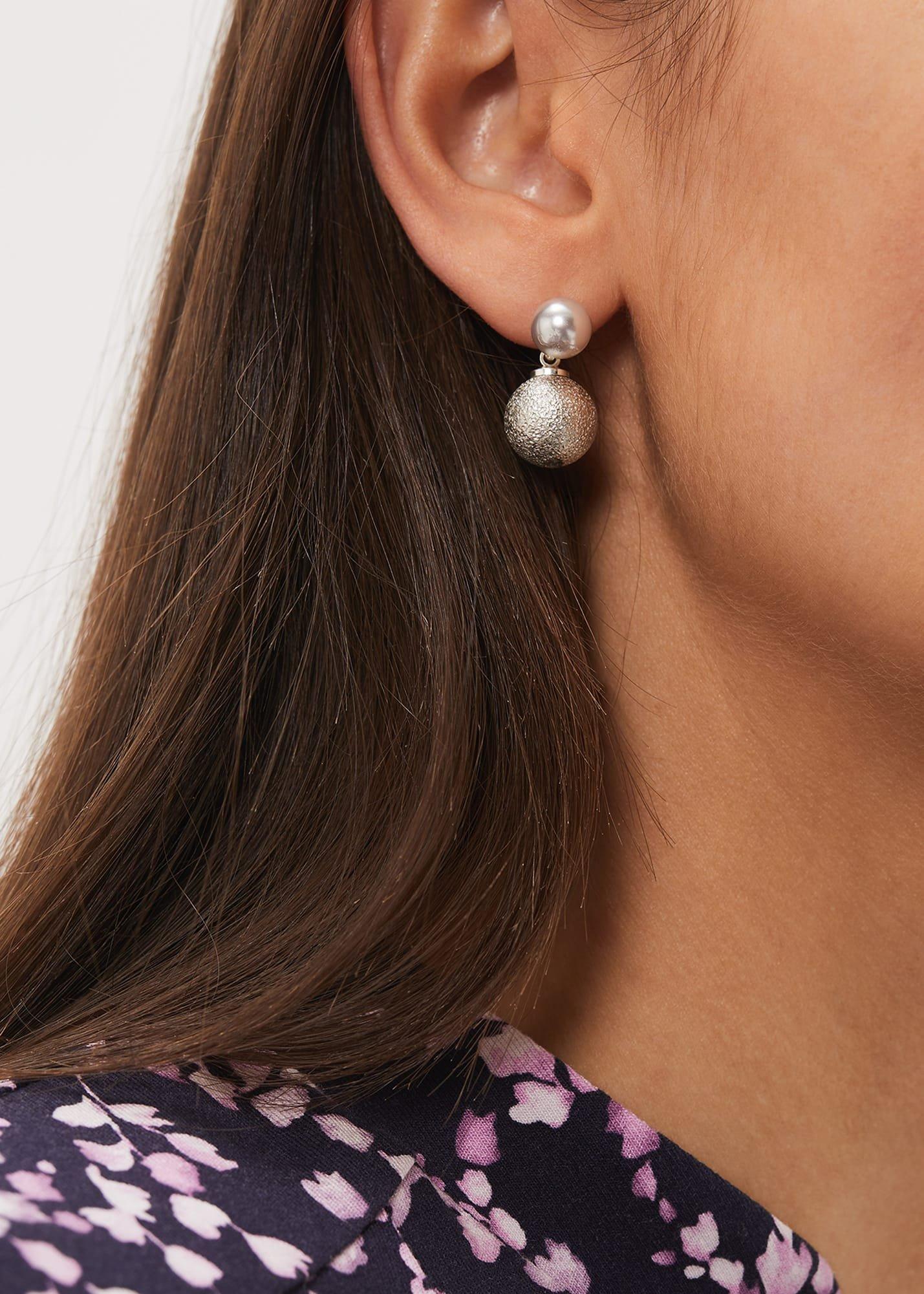 Pearl And Bead Drop Earring
