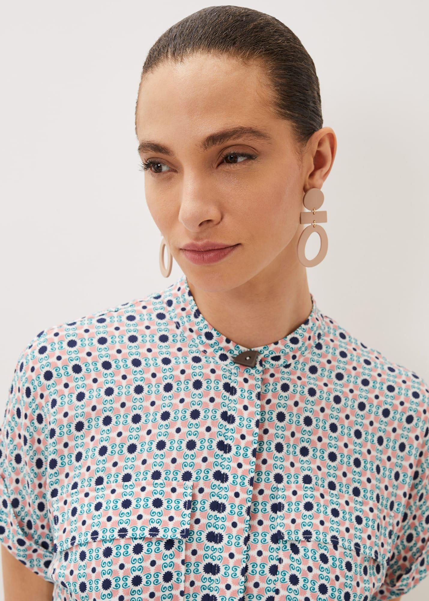 Painted Abstract Drop Earring