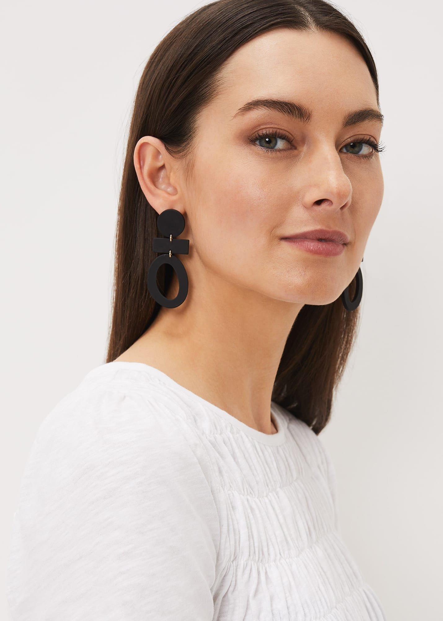 Painted Abstract Drop Earring