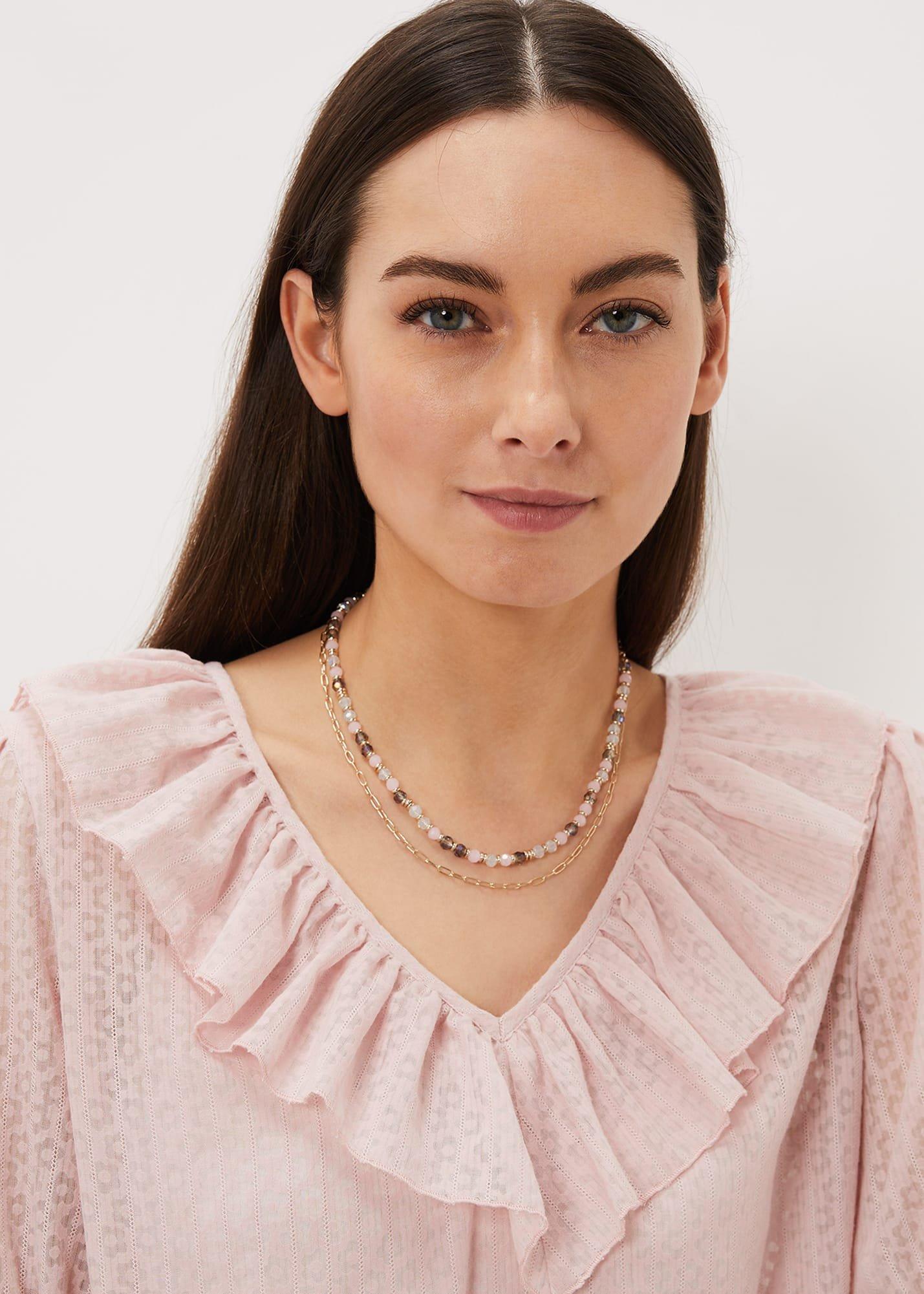 Pastel Bead Layered Necklace