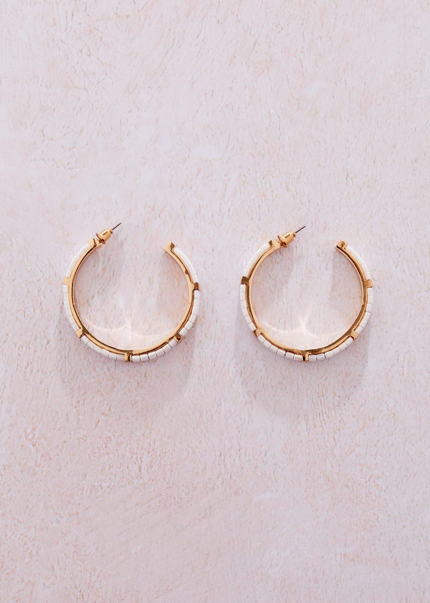 Flat Bead Hoop Earring