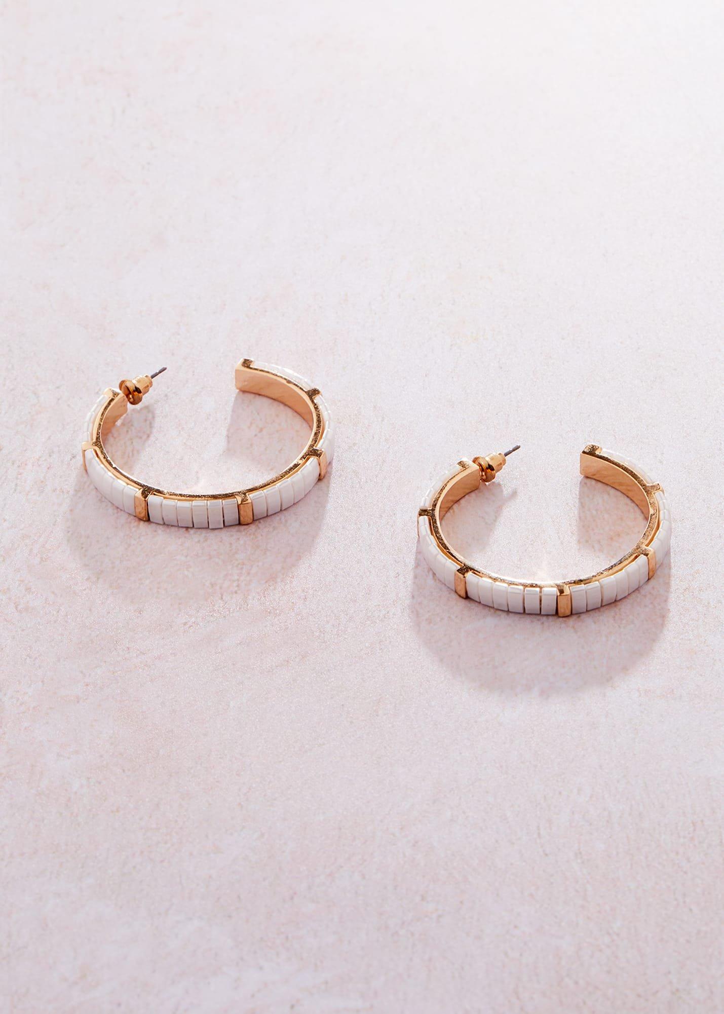 Flat Bead Hoop Earring