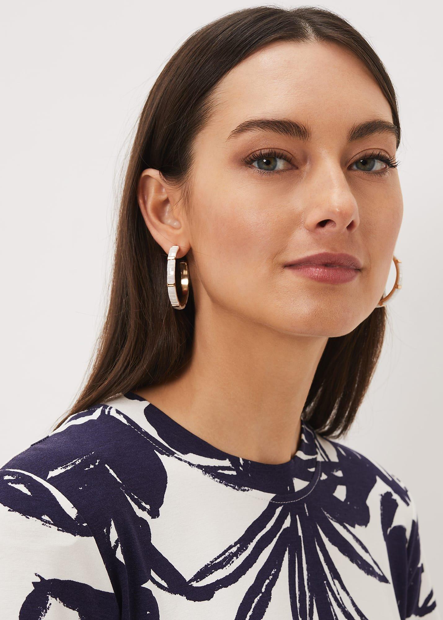 Flat Bead Hoop Earring