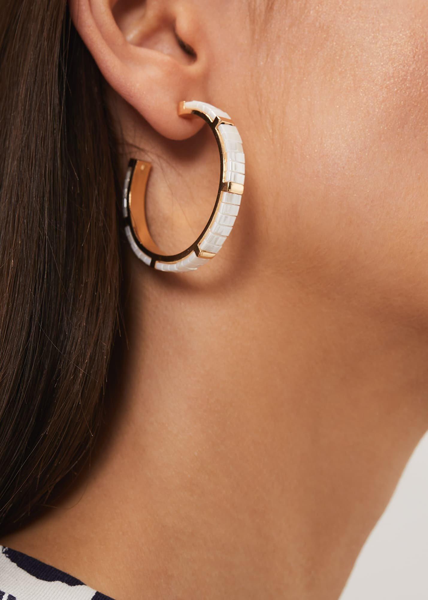 Flat Bead Hoop Earring