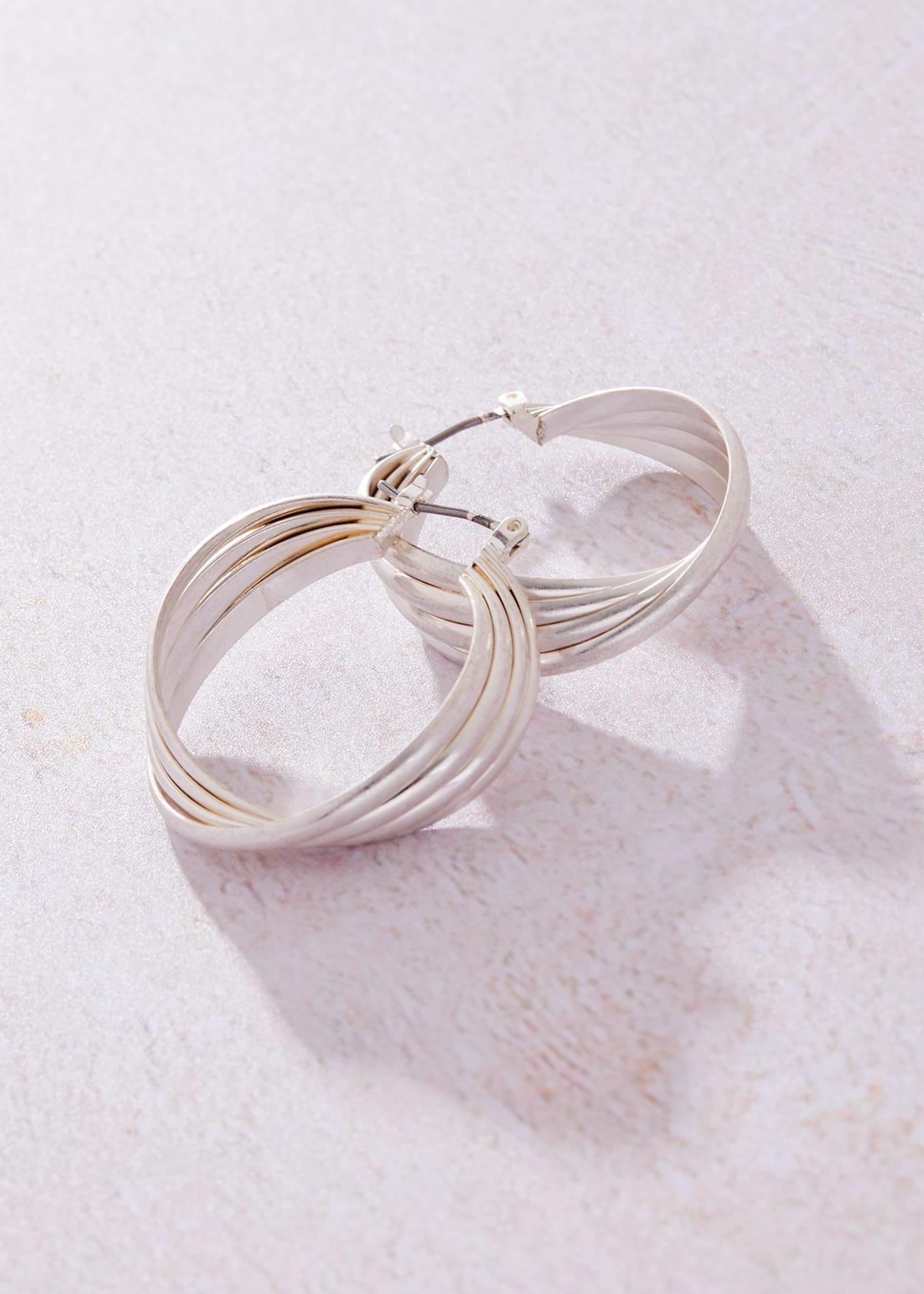 Multi Twist Hoop Earirng