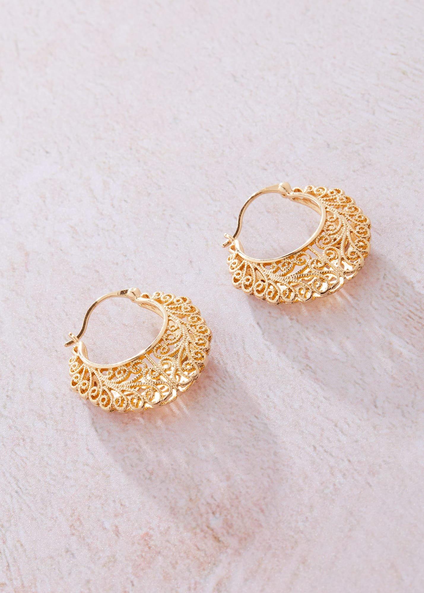 Filagree Hoop Earring