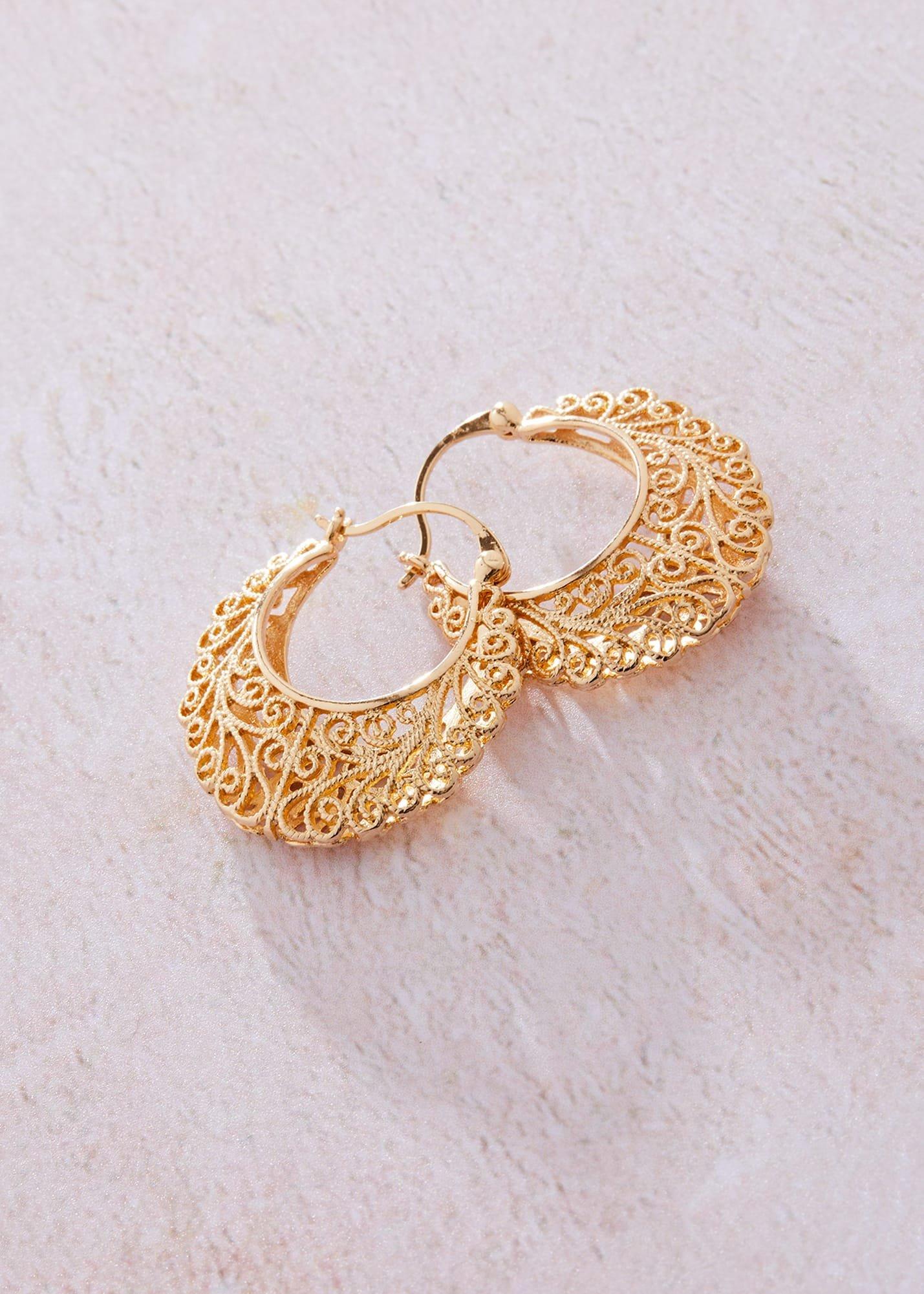 Filagree Hoop Earring