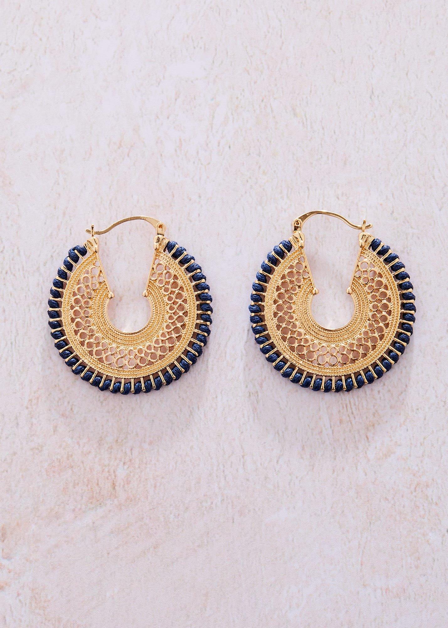 Woven Edge Hoop Earring