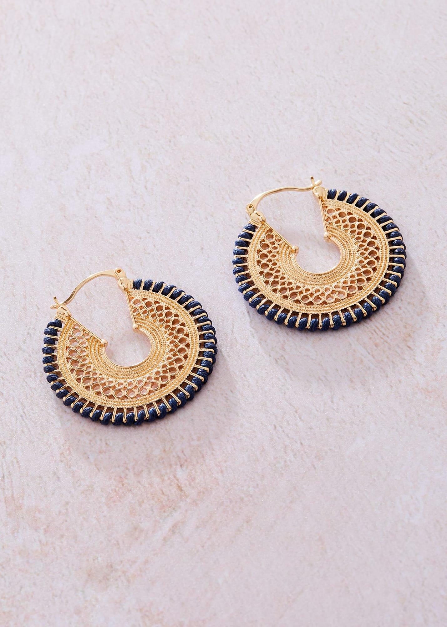 Woven Edge Hoop Earring