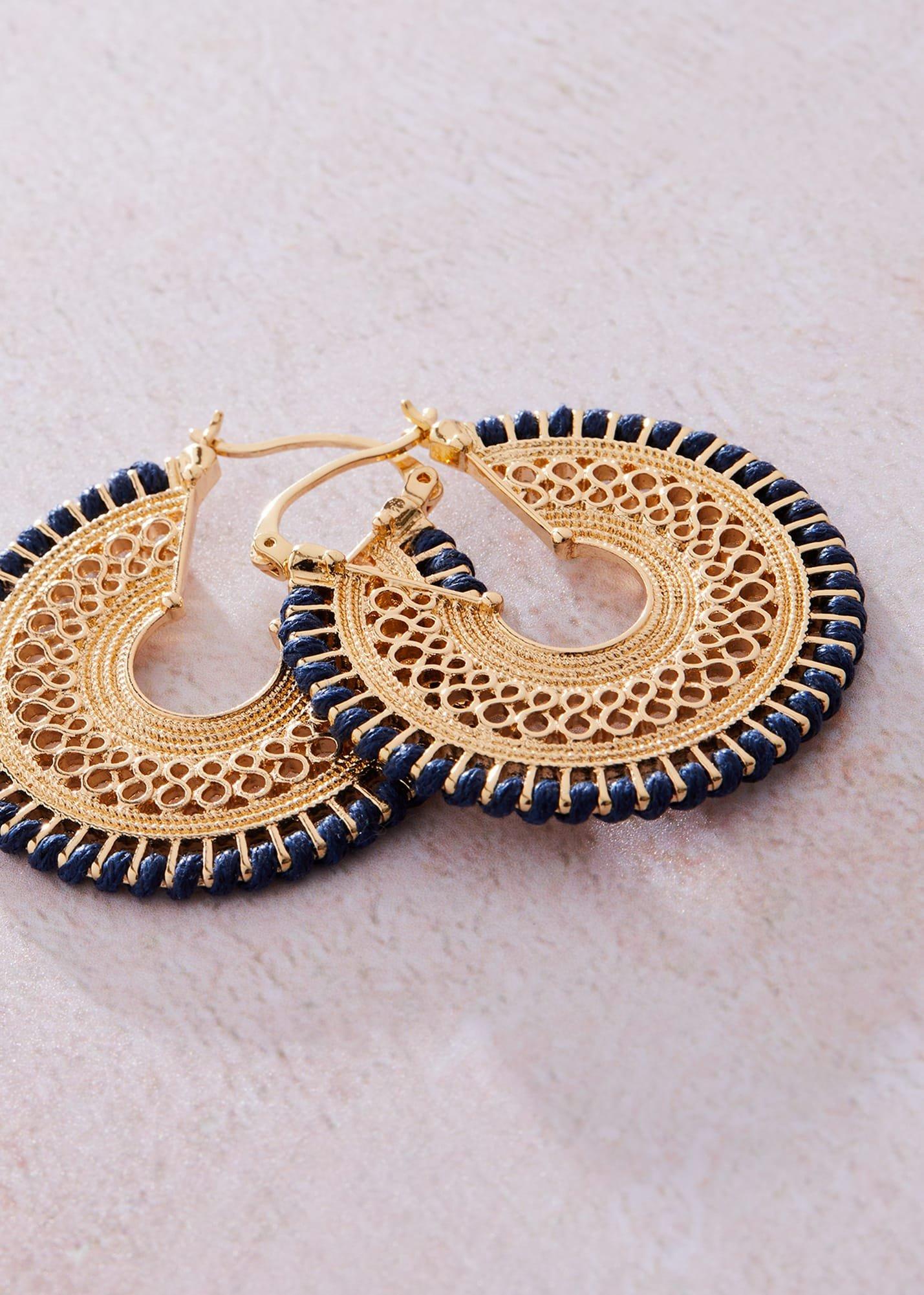 Woven Edge Hoop Earring