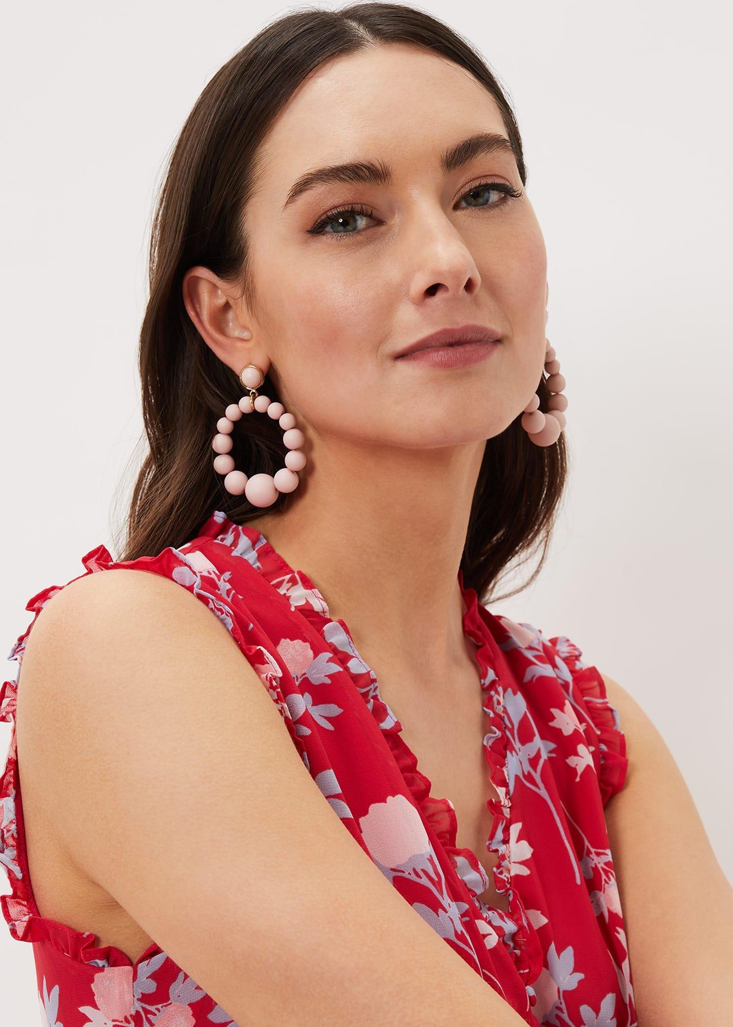 Matte Bead Drop Earring