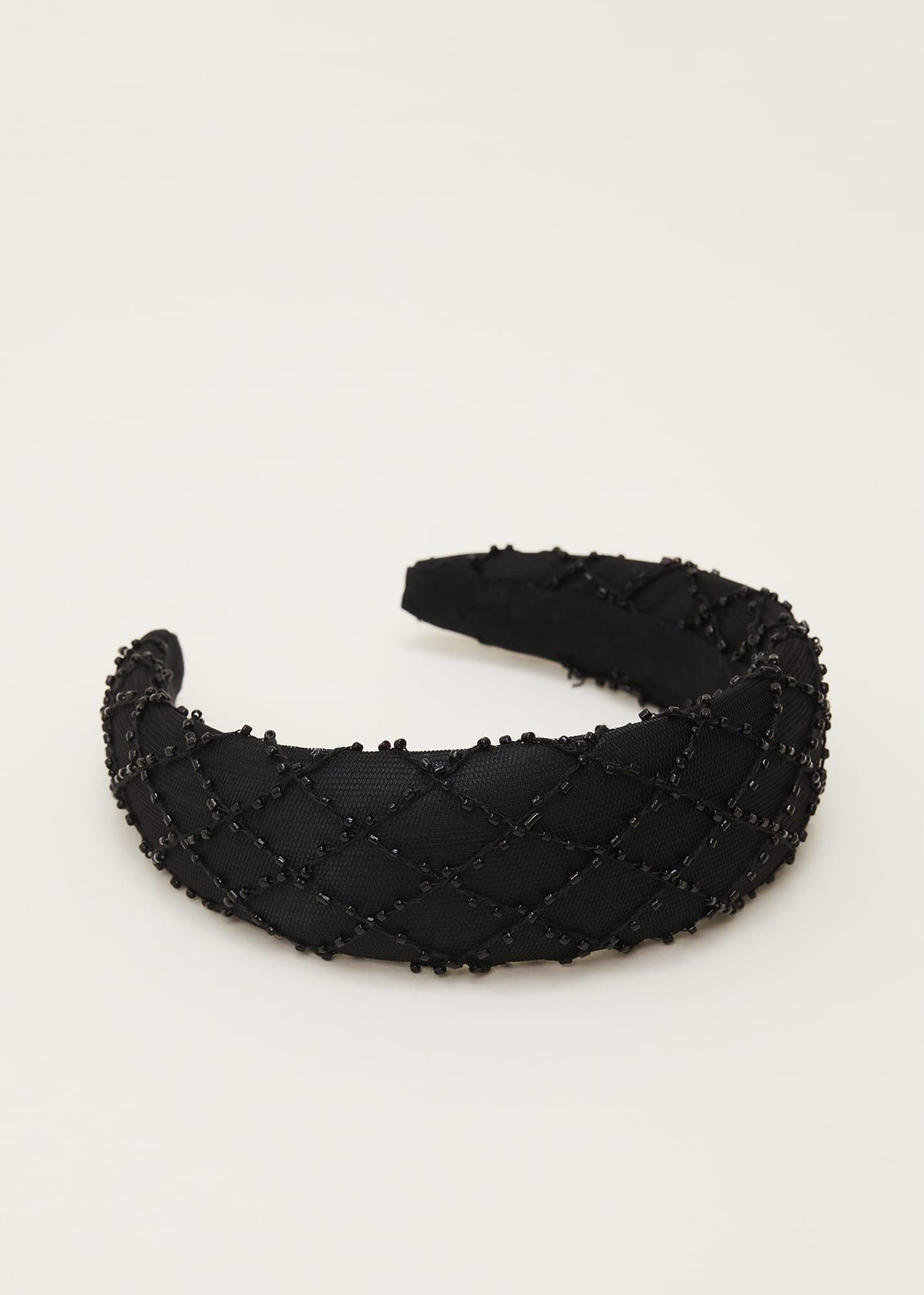 Black Beaded Headband
