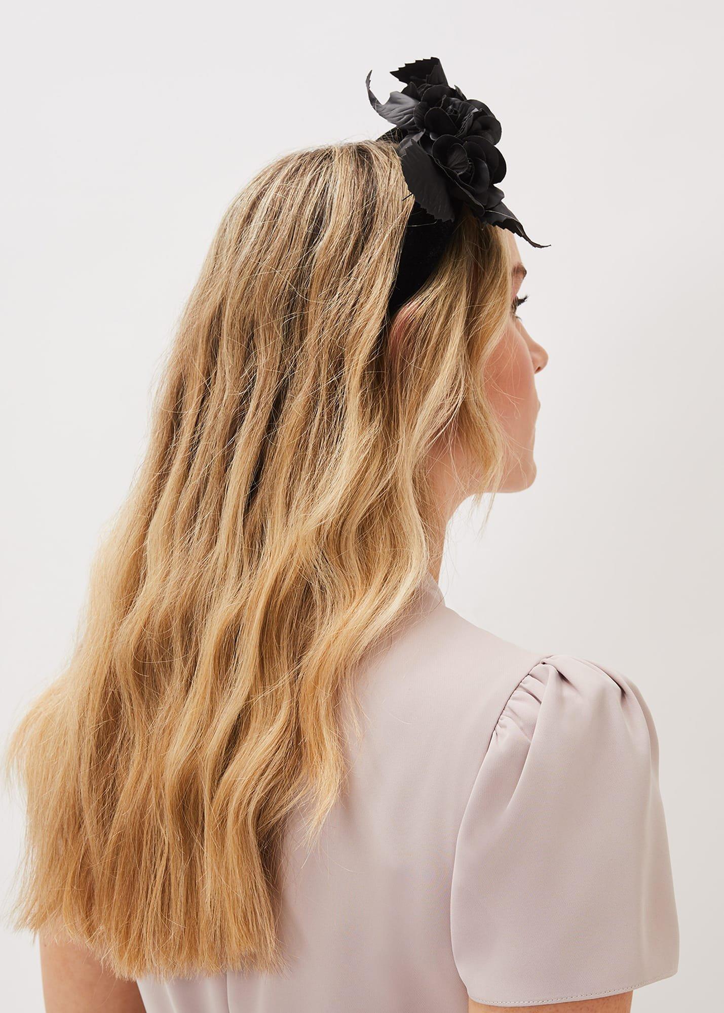 Tammy Black Flower Headband