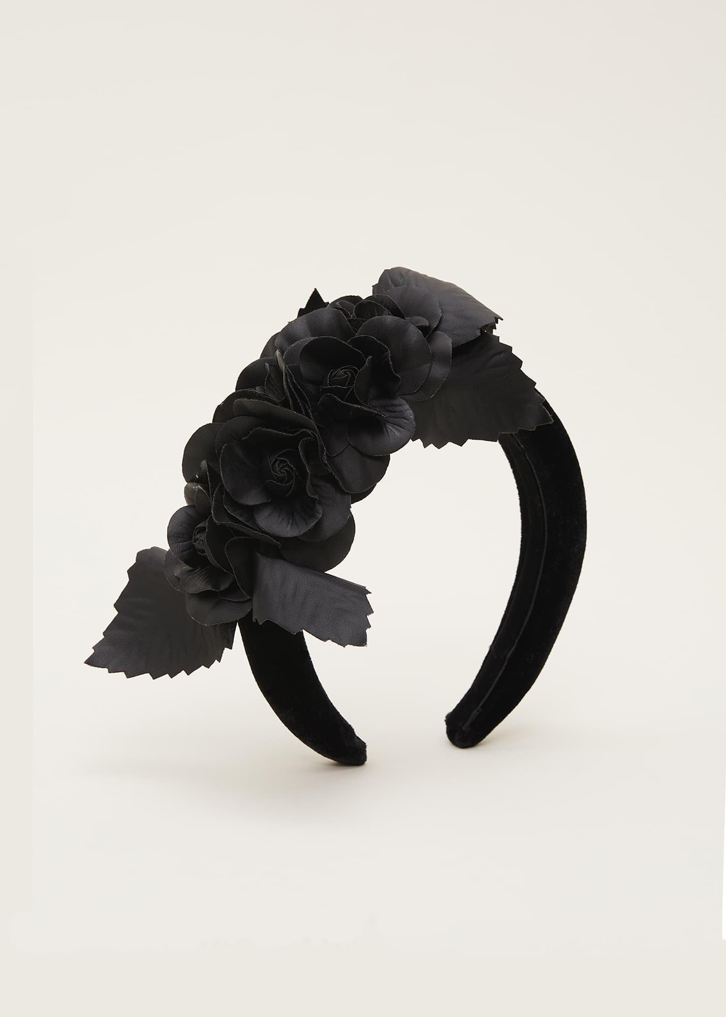 Tammy Black Flower Headband