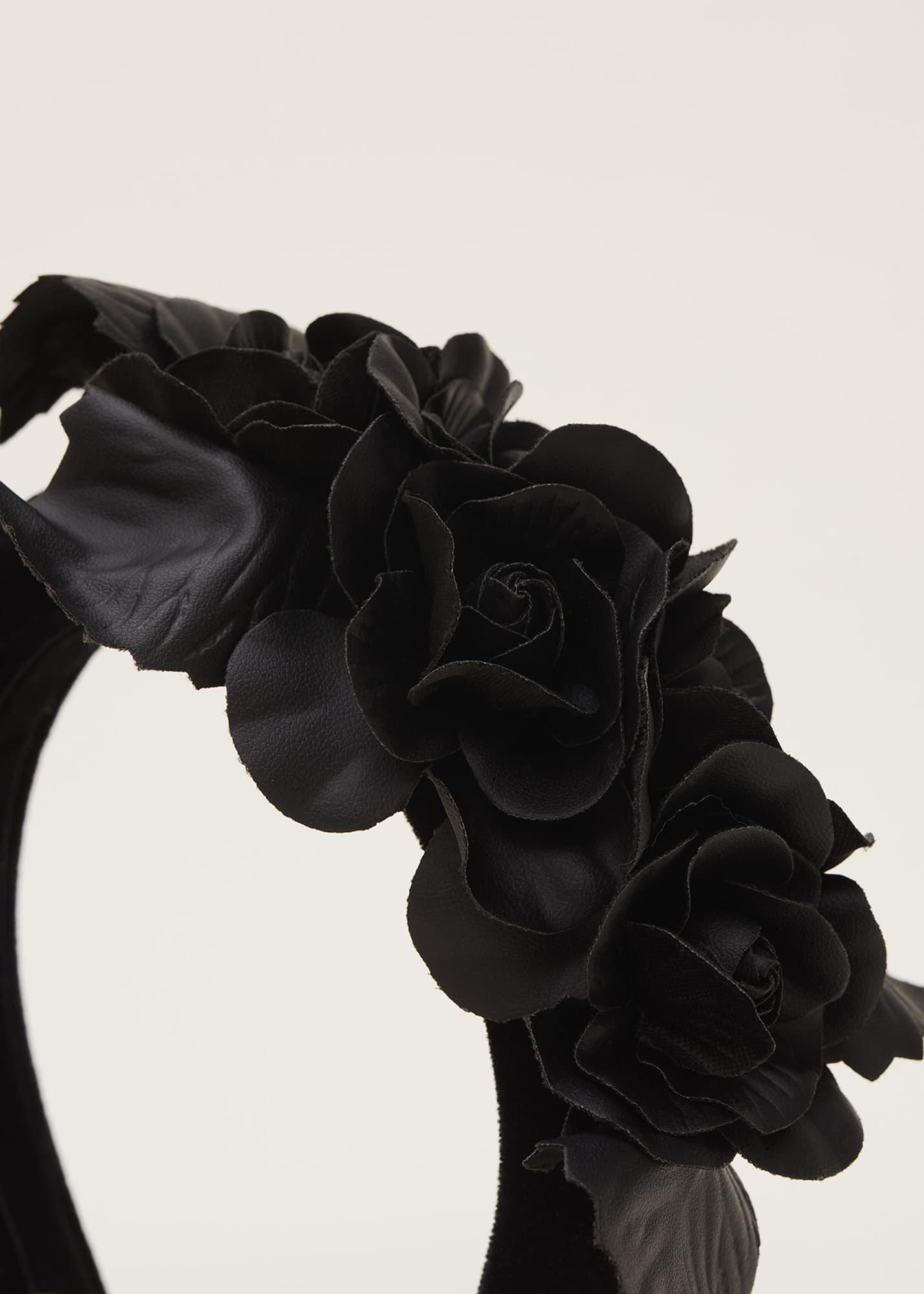 Tammy Black Flower Headband