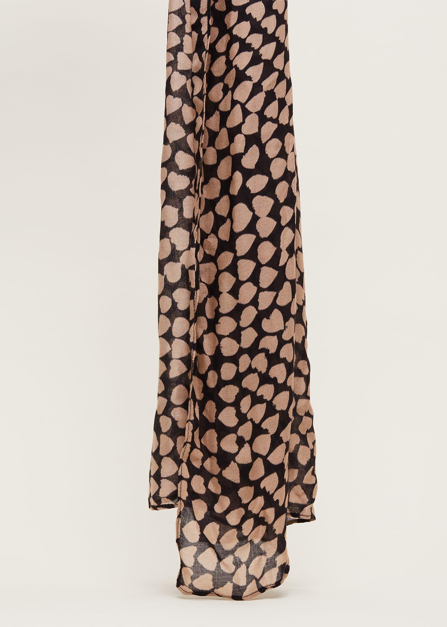 Heart Print Lightweight Scarf