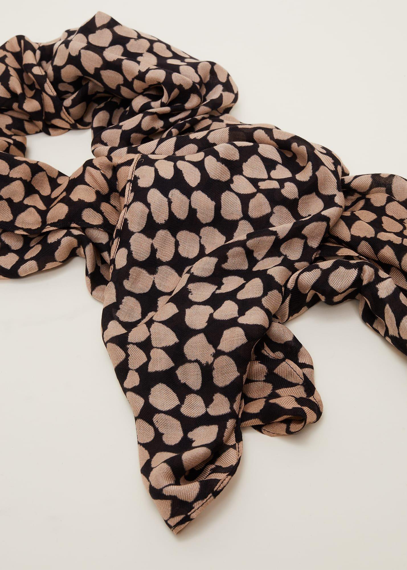 Heart Print Lightweight Scarf