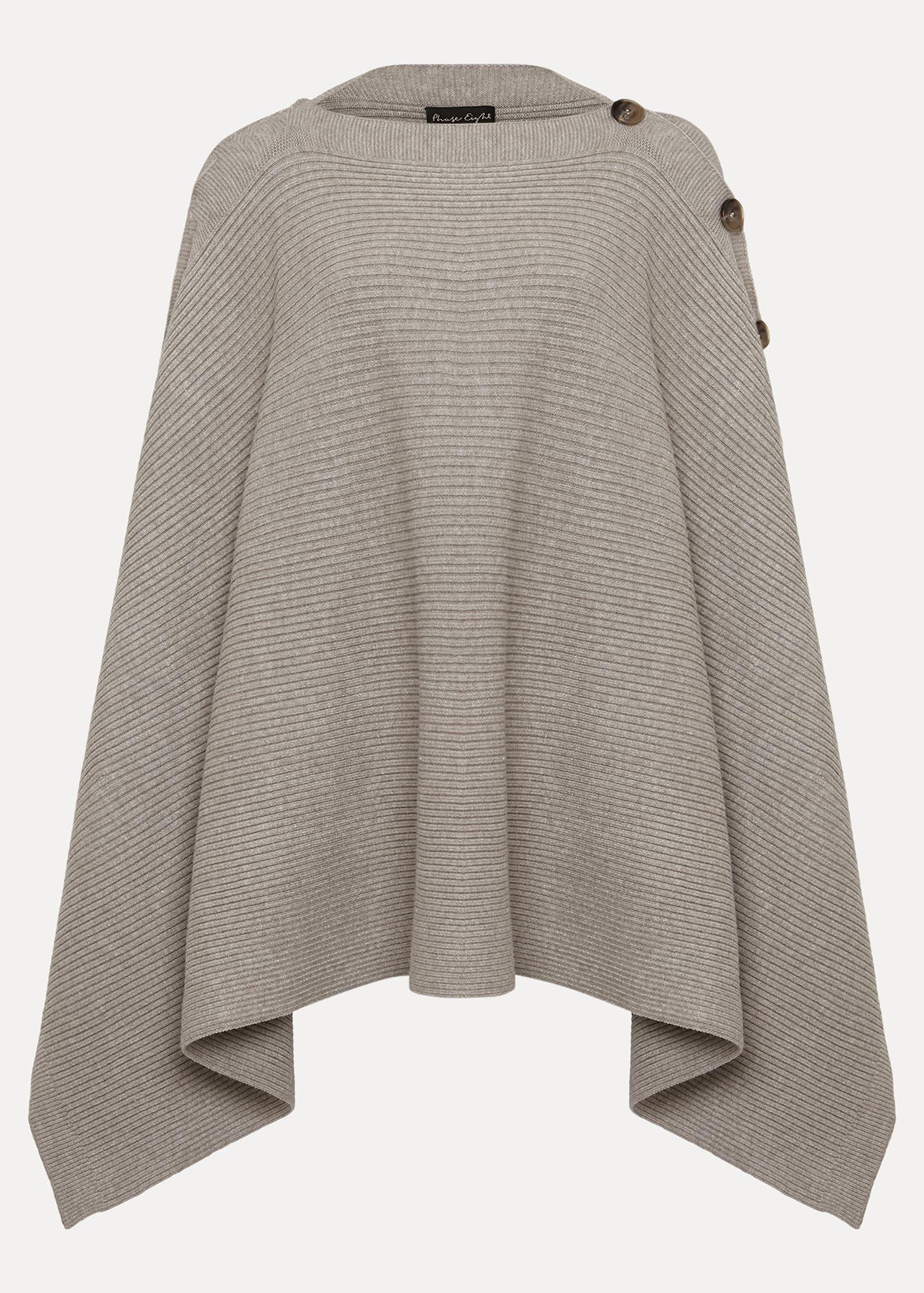 Ribbed Button Poncho