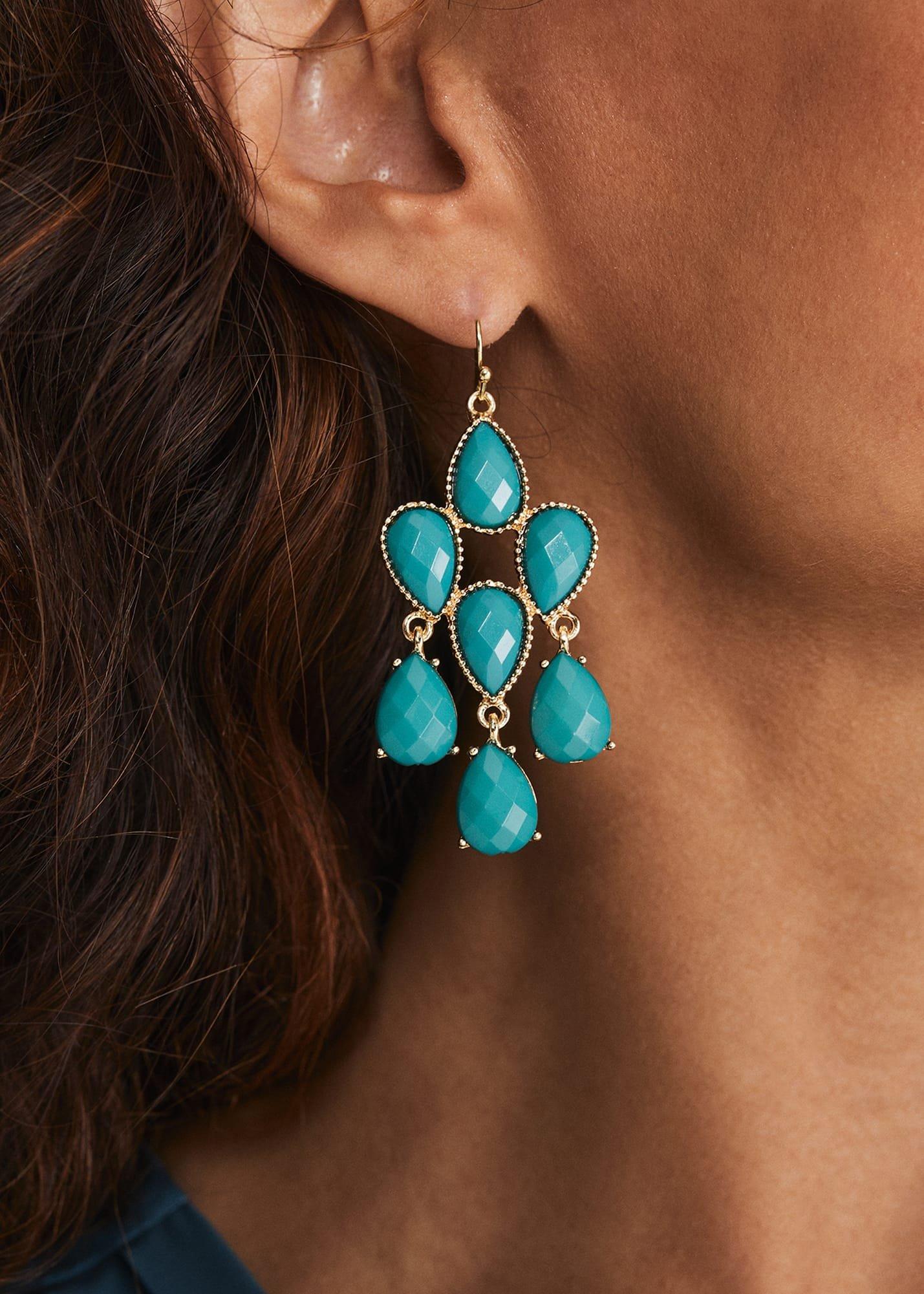 Teadrop Stone Drop Earring