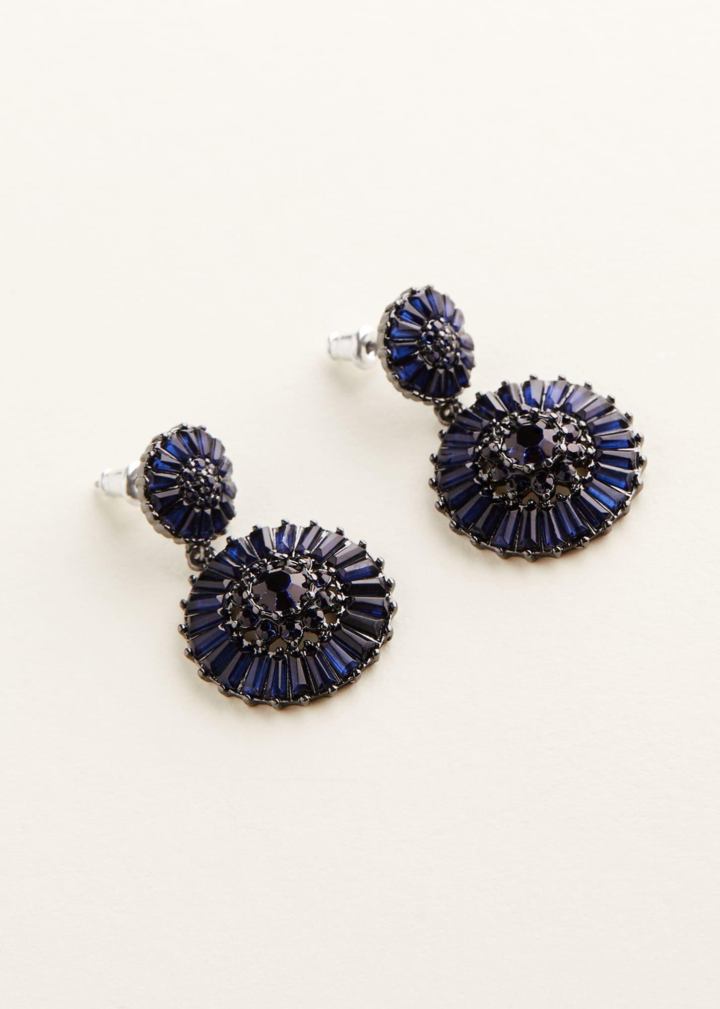 Round Stone Drop Earring