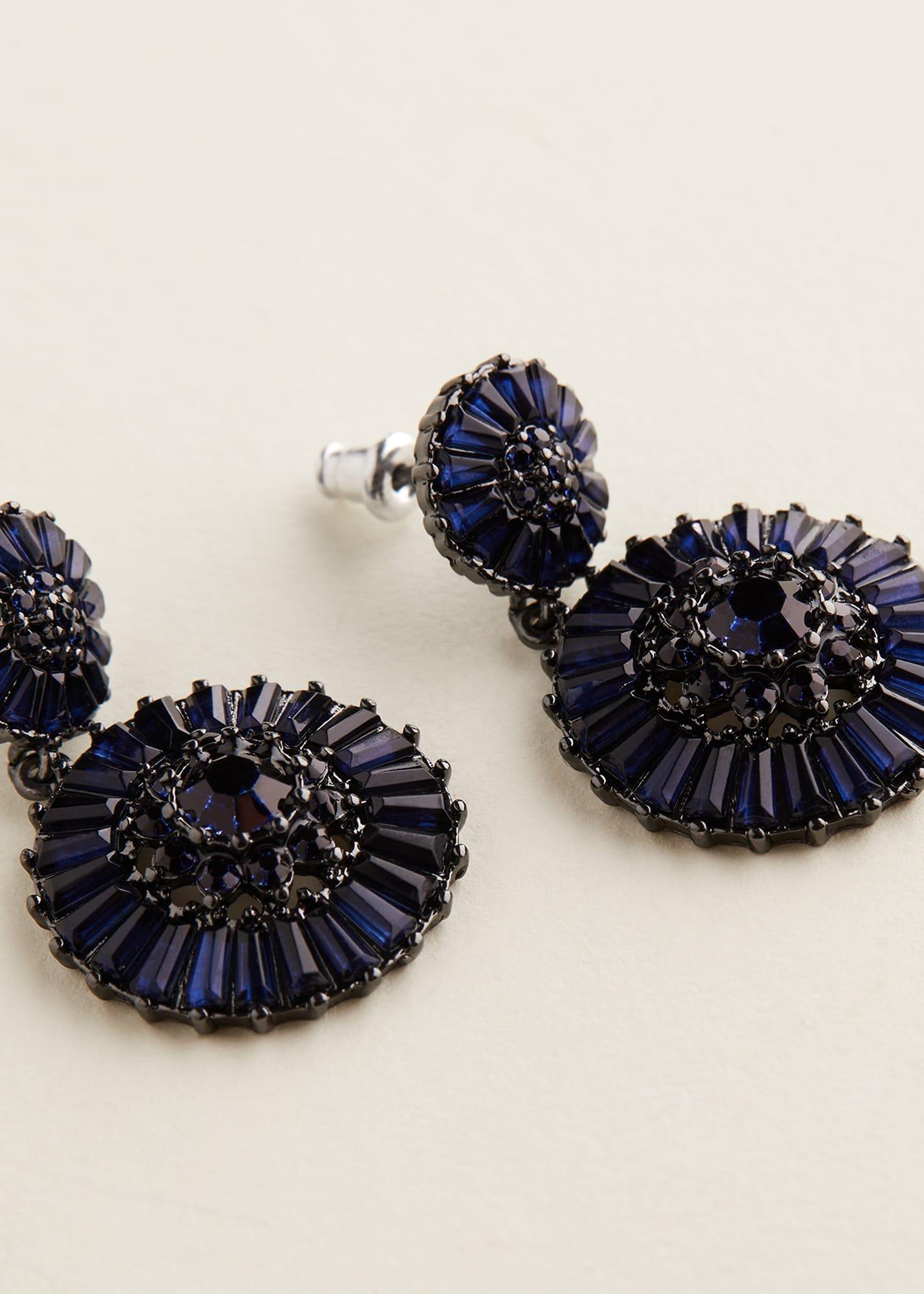 Round Stone Drop Earring