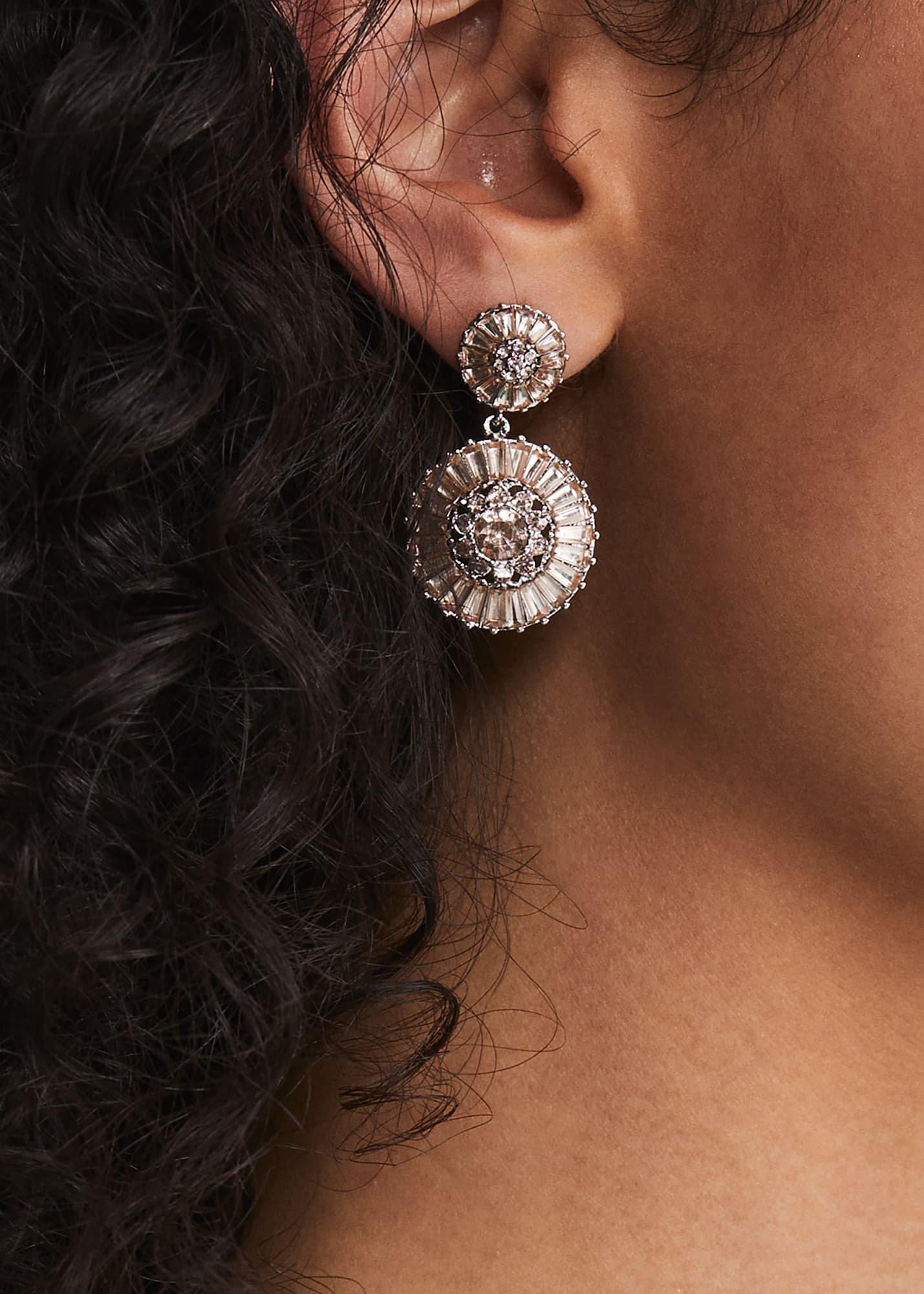 Round Stone Drop Earring