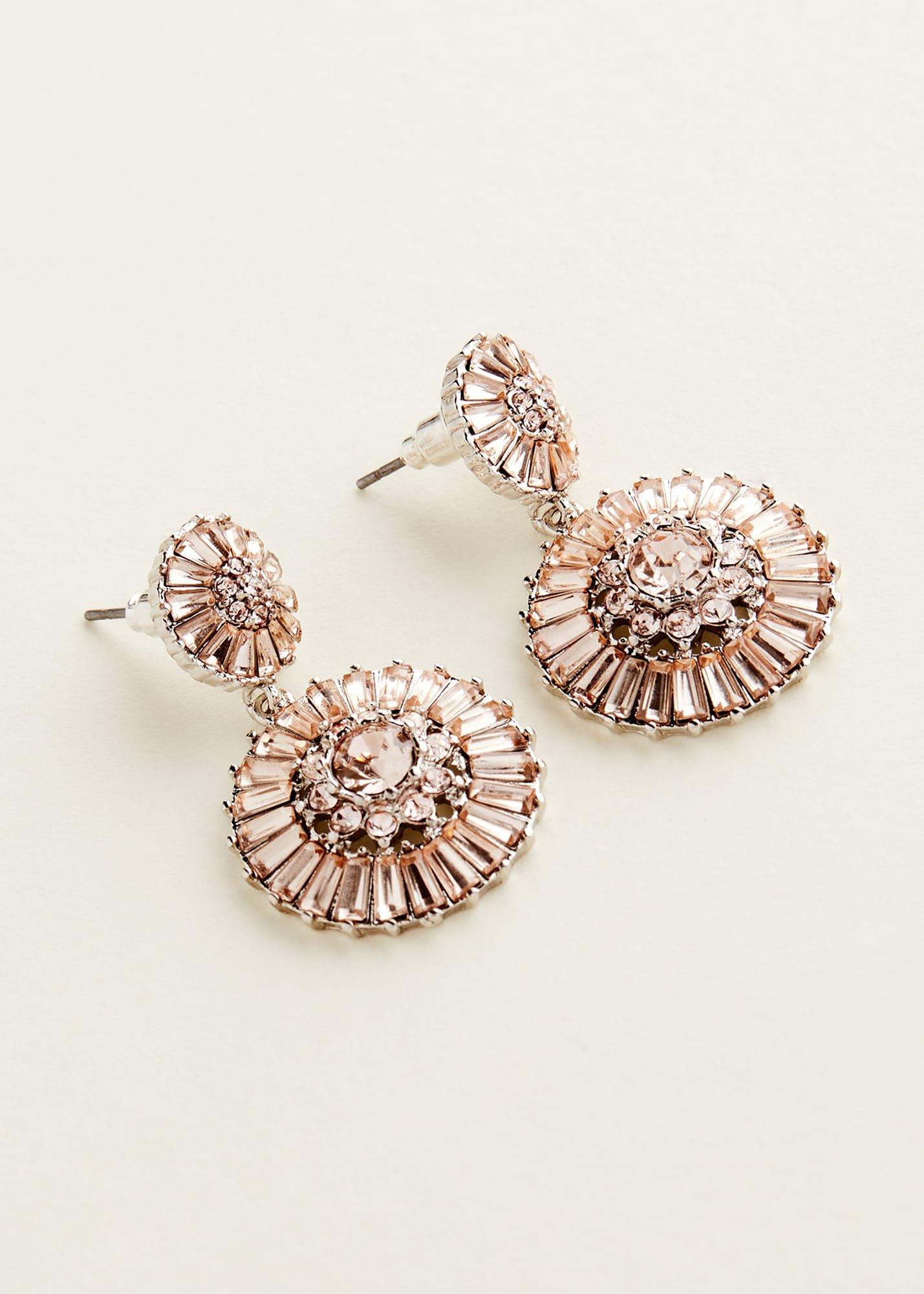 Round Stone Drop Earring