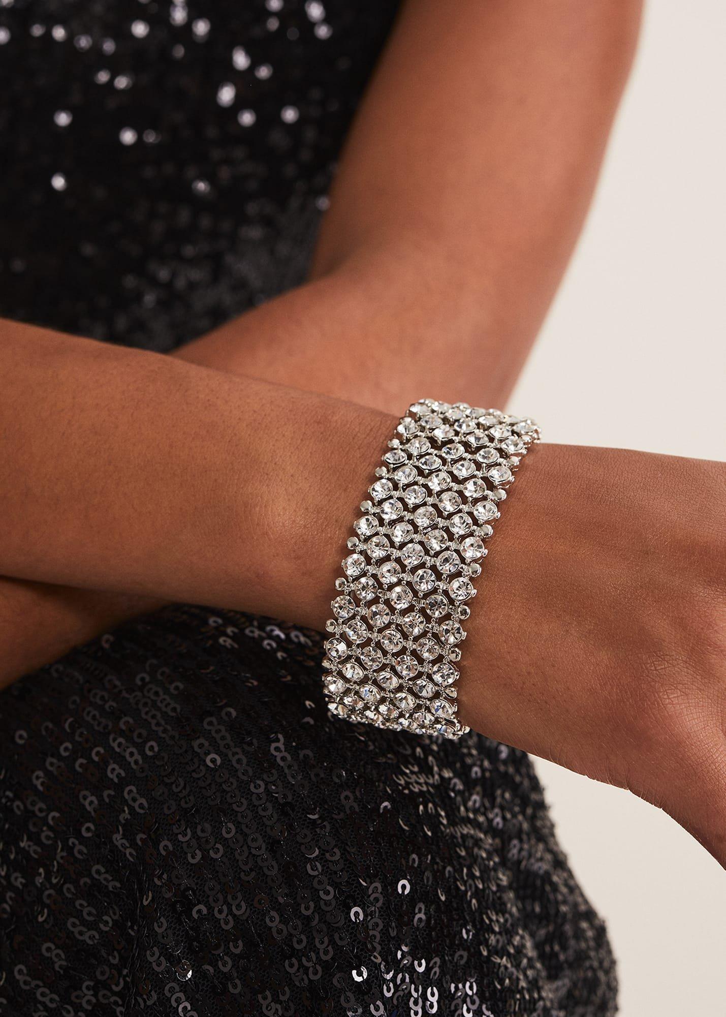 Silver Stone Stretch Bracelet