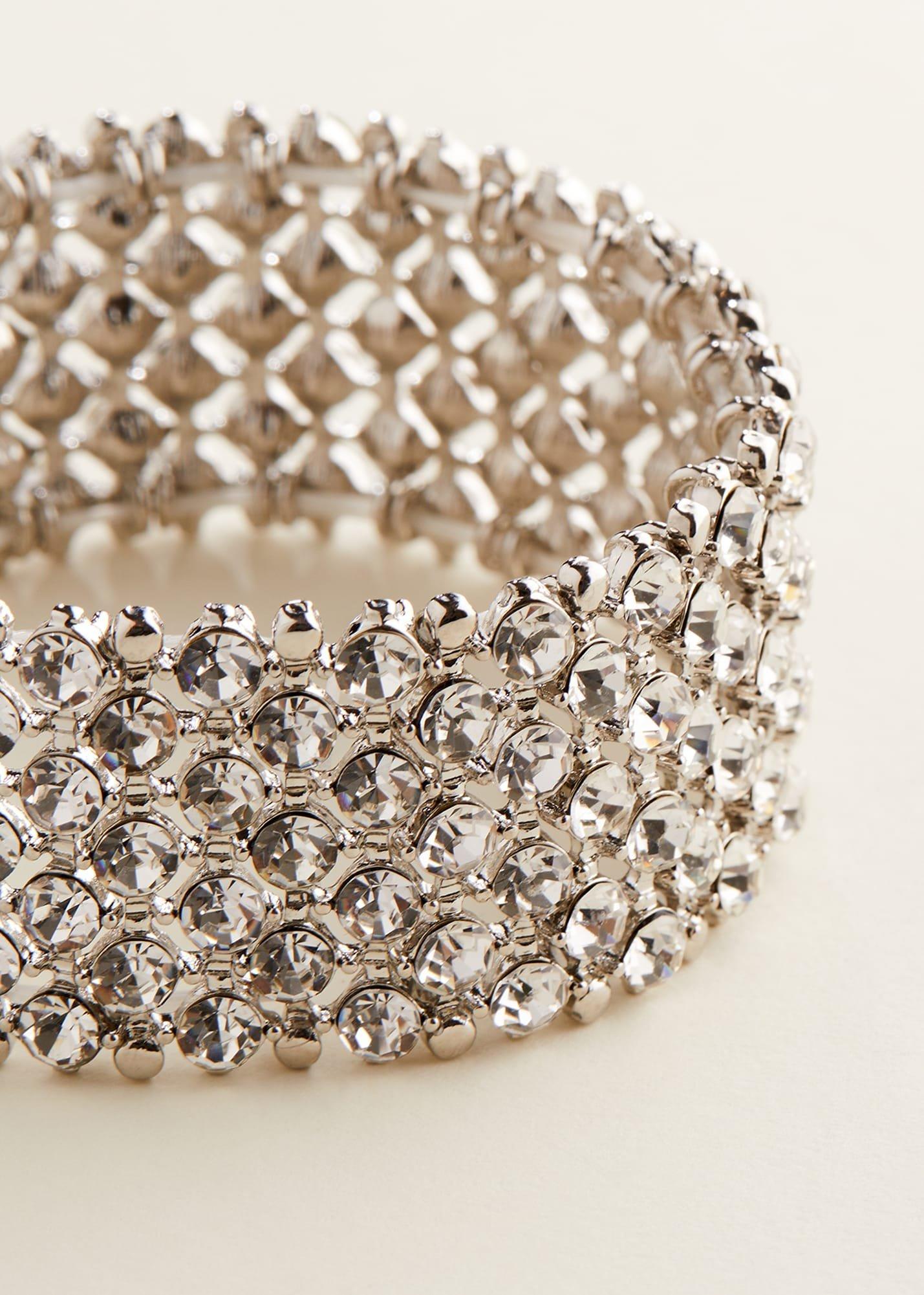 Silver Stone Stretch Bracelet