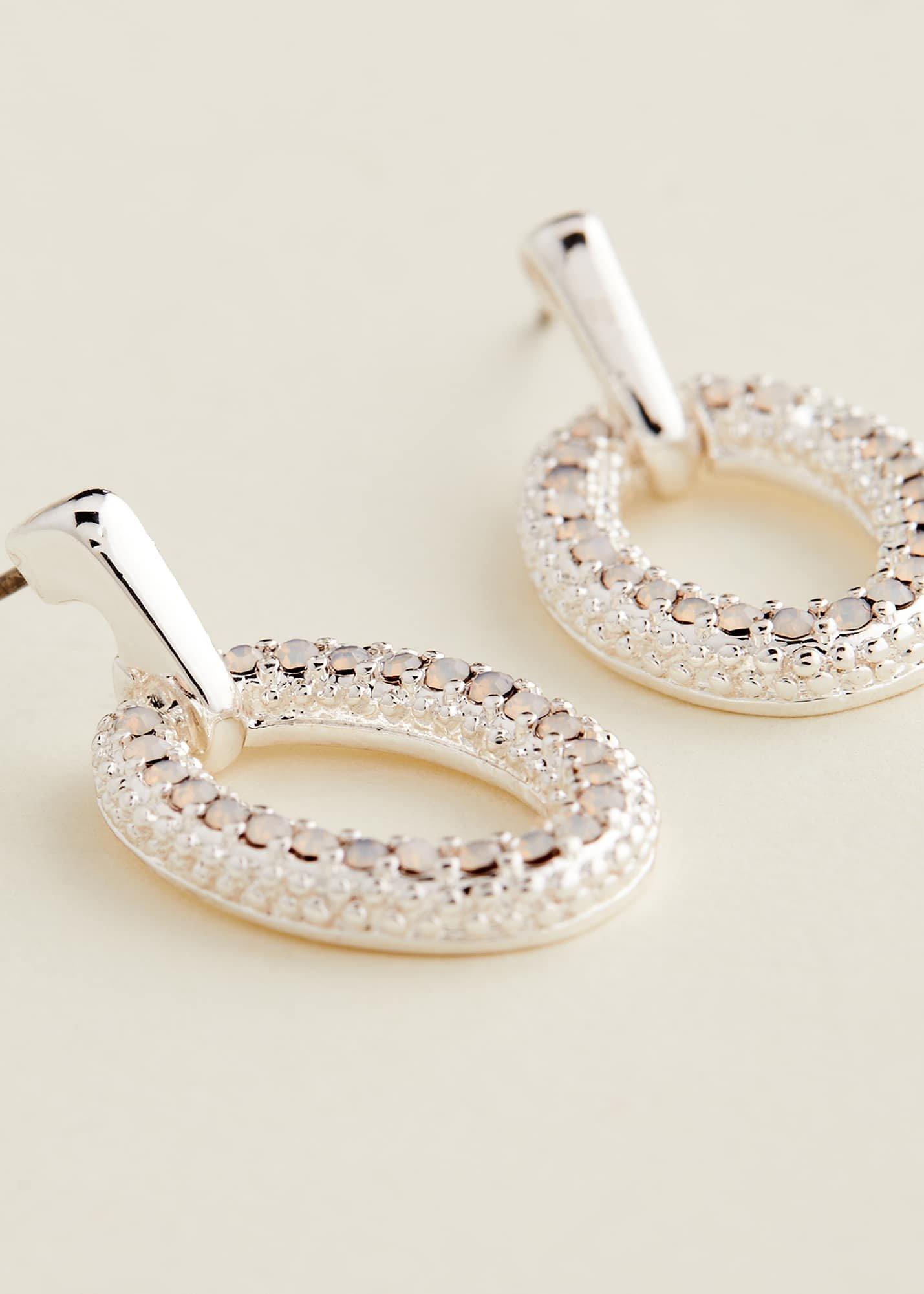 Oval Stone Drop Earring