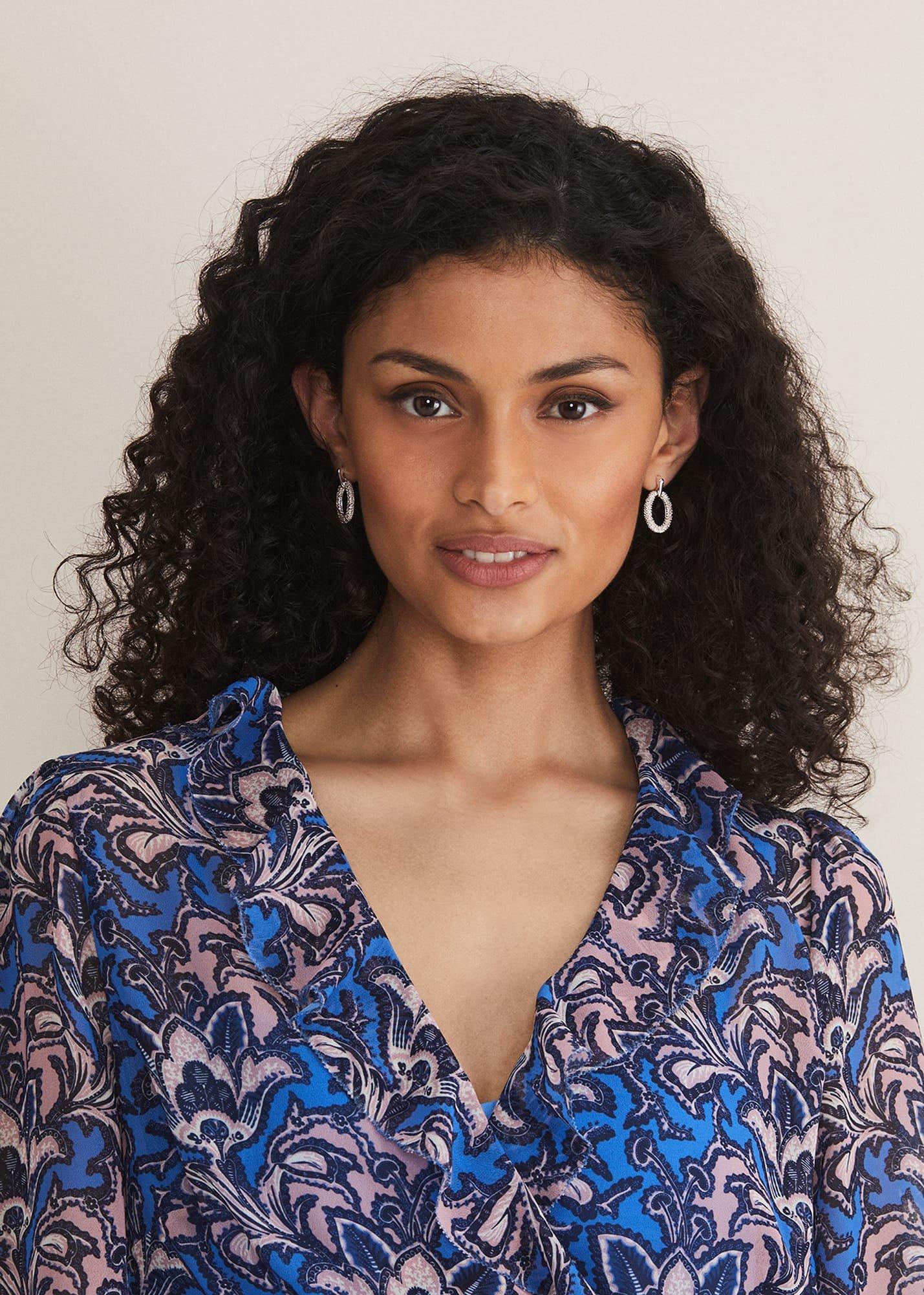 Oval Stone Drop Earring