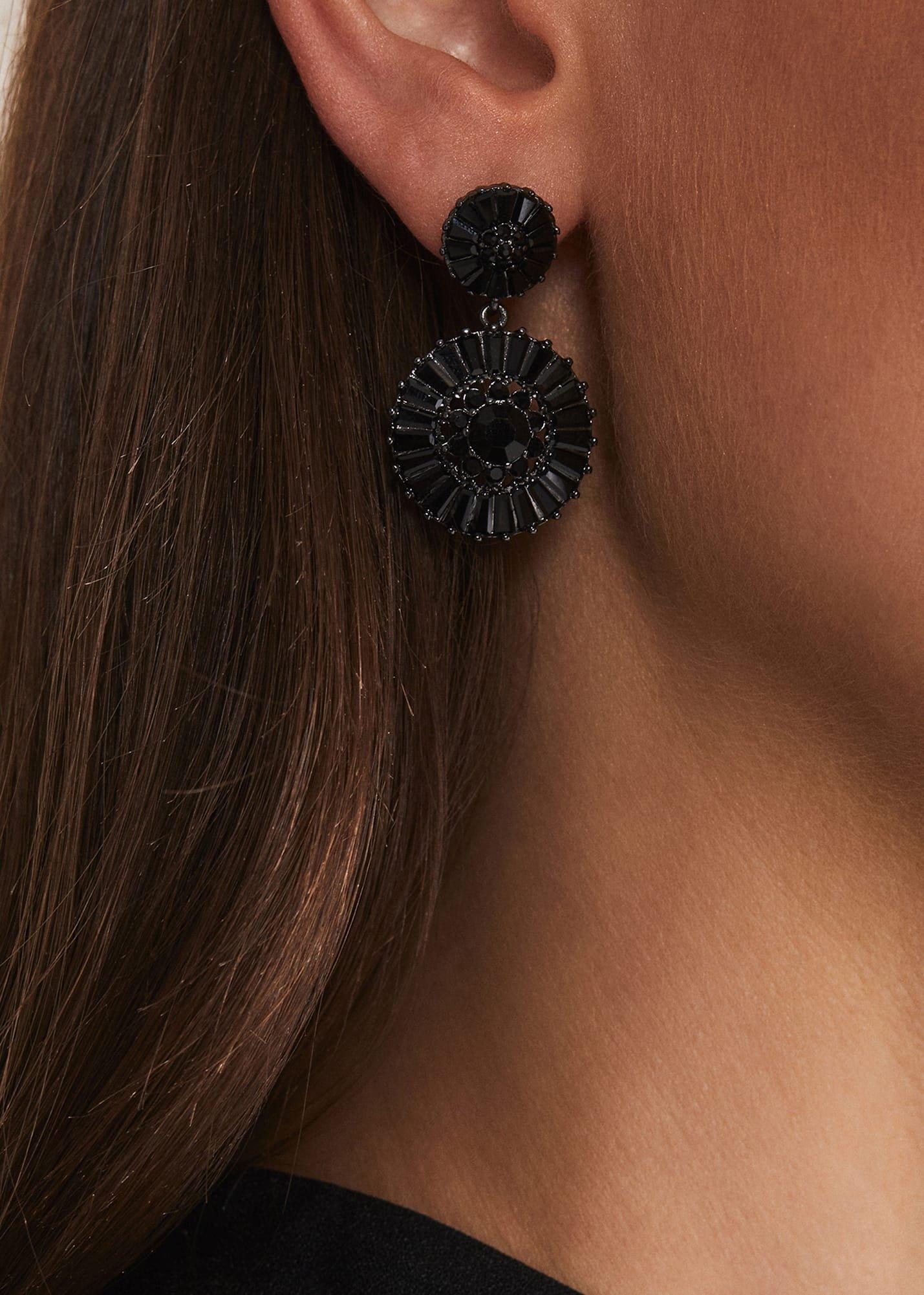 Round Stone Drop Earring