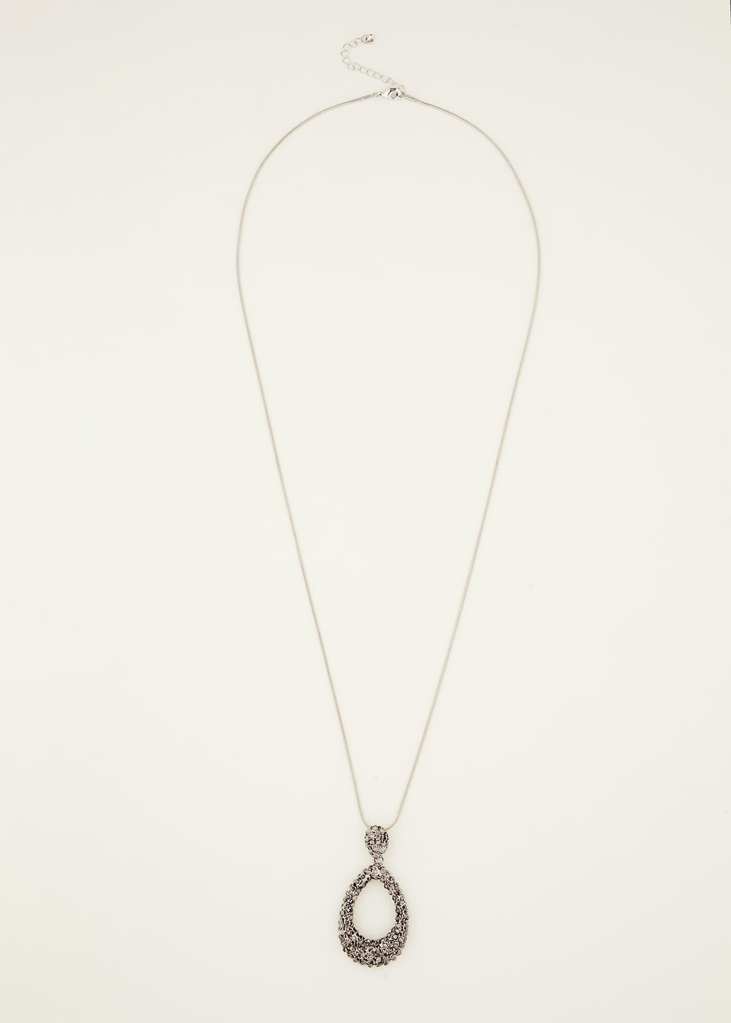 Sparkle Teardrop Long Pendant