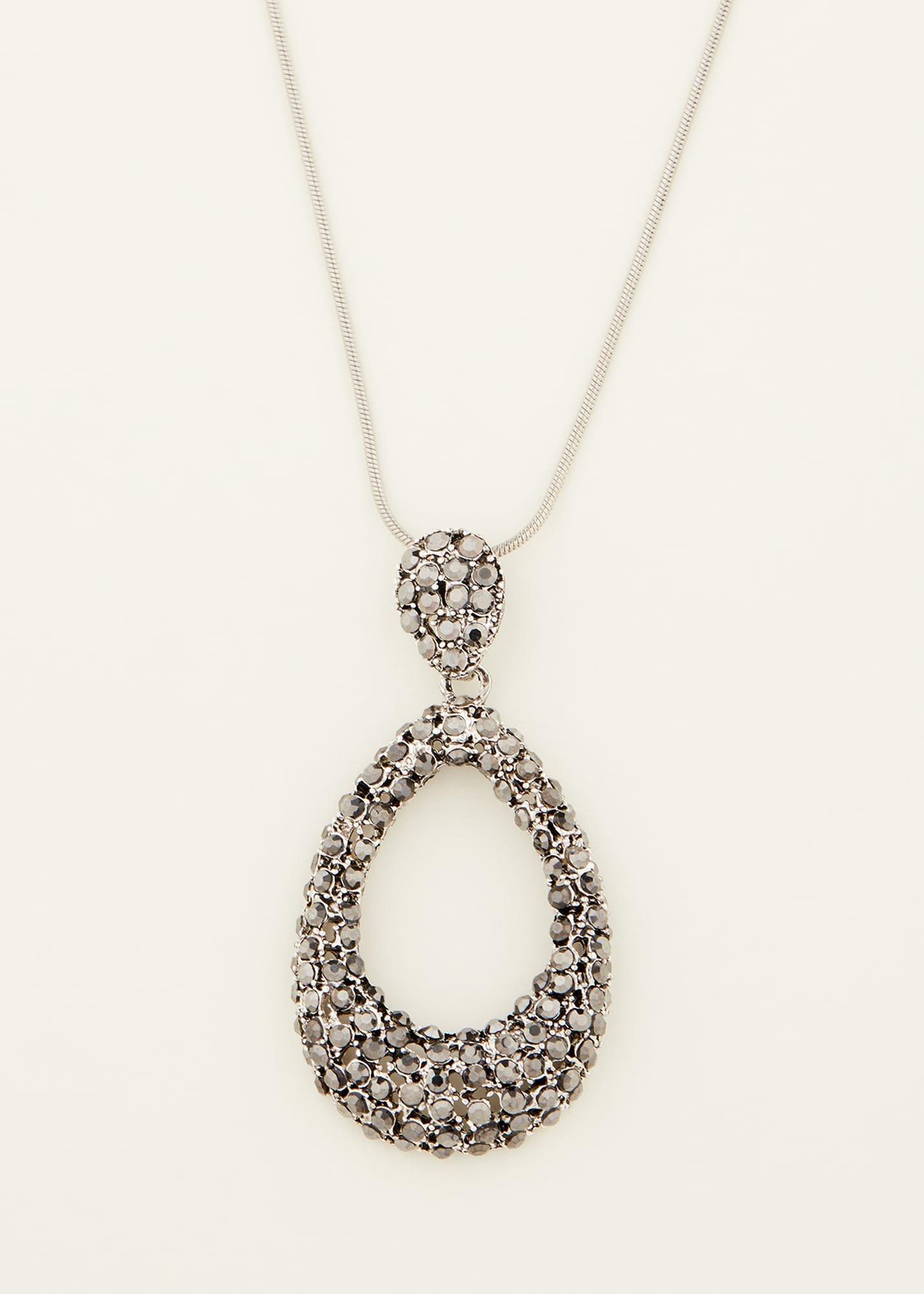 Sparkle Teardrop Long Pendant