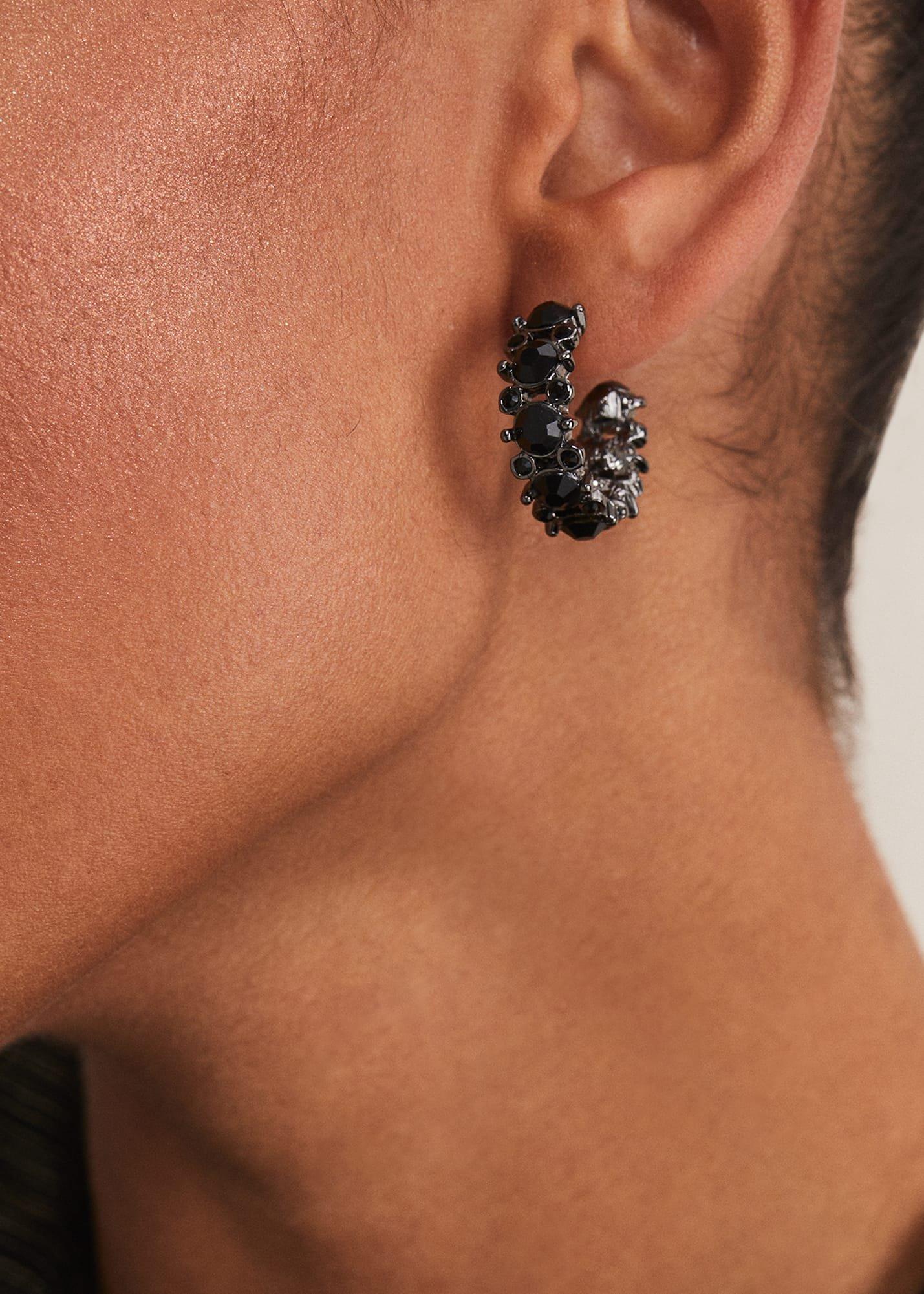Stone Detail Hoop Earring
