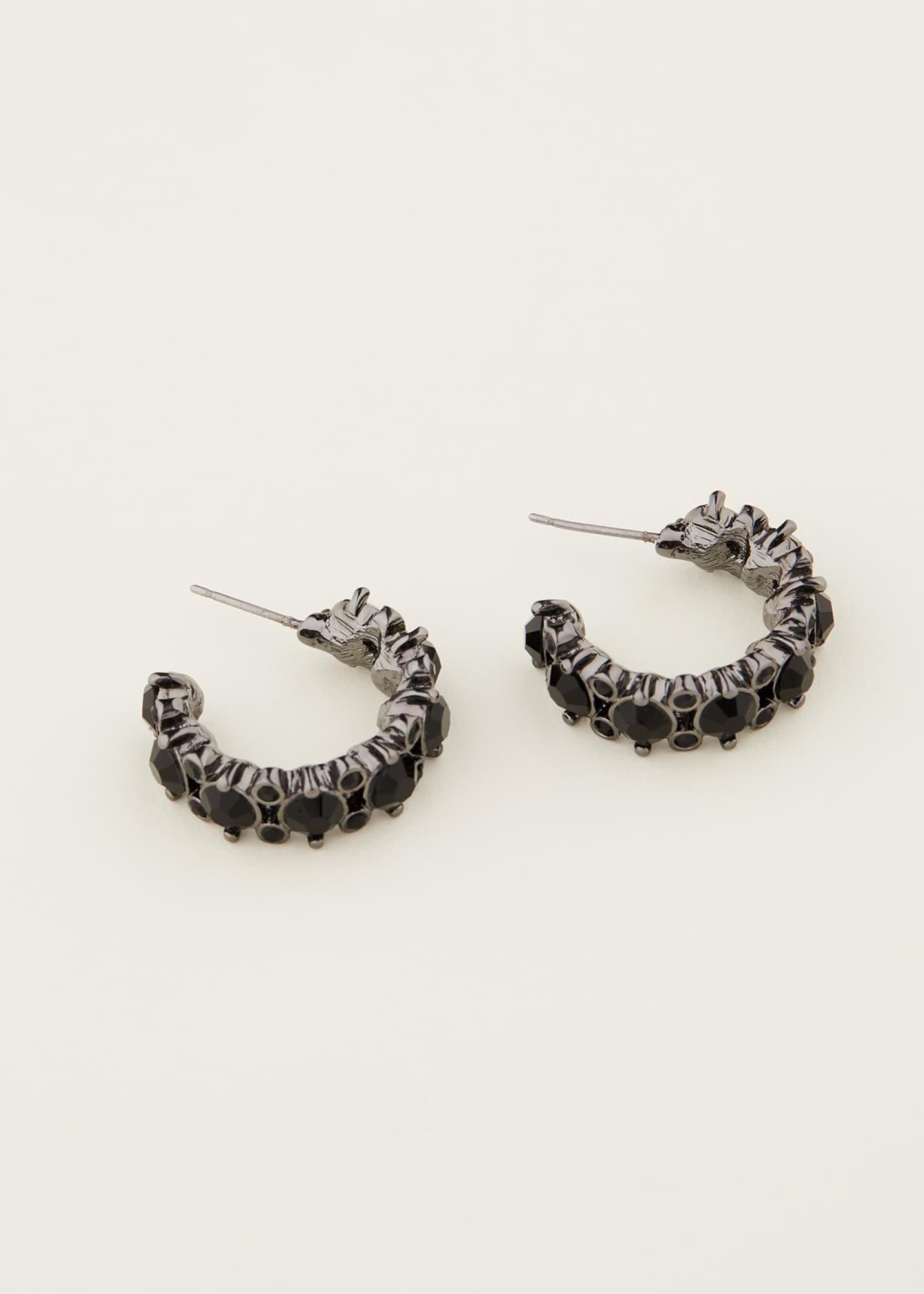 Stone Detail Hoop Earring