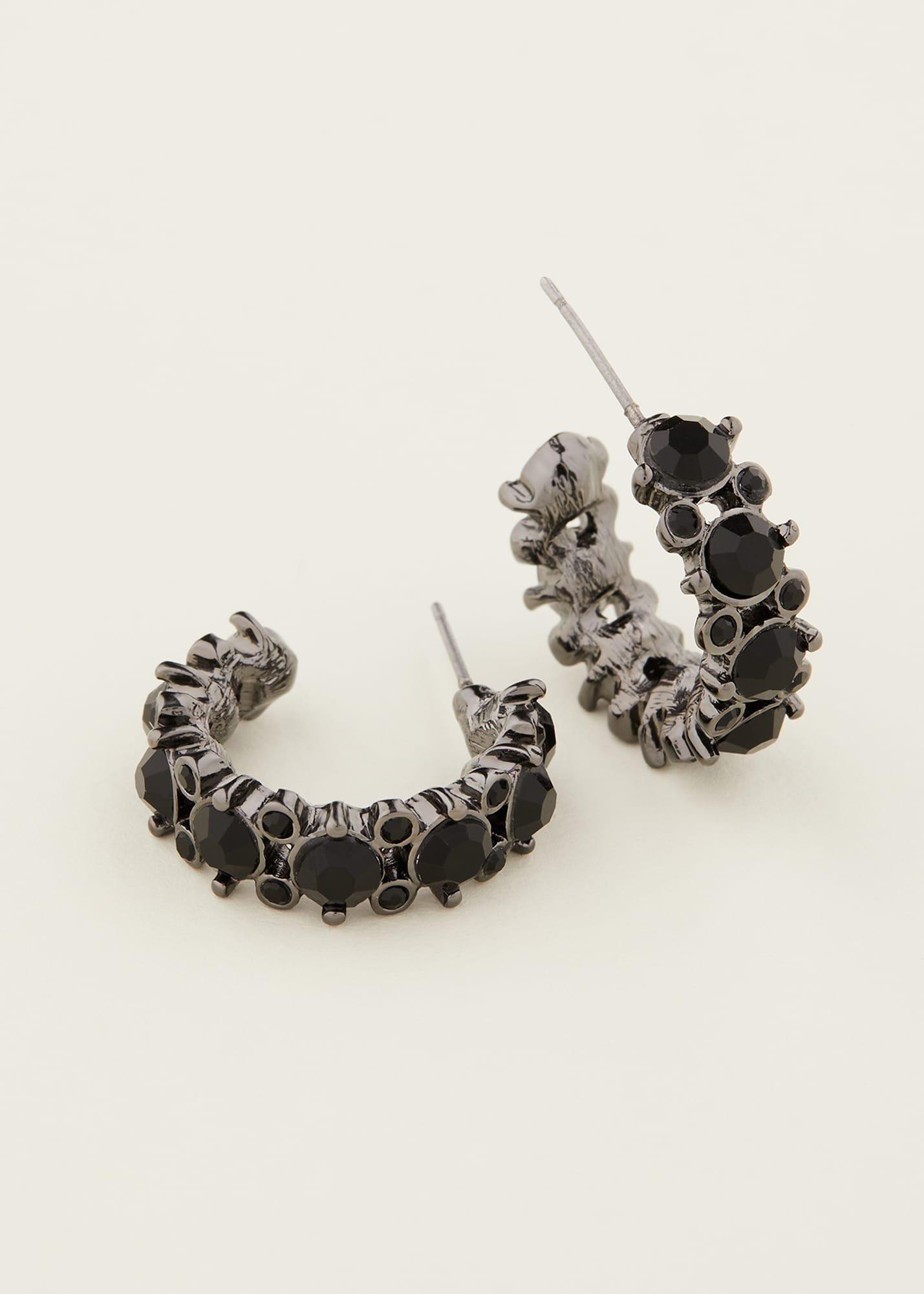 Stone Detail Hoop Earring