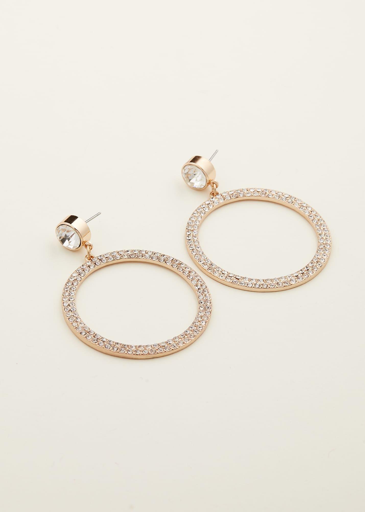 Stone Circle Drop Earring