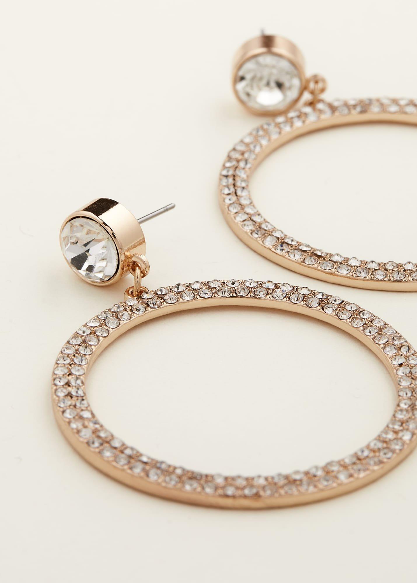 Stone Circle Drop Earring