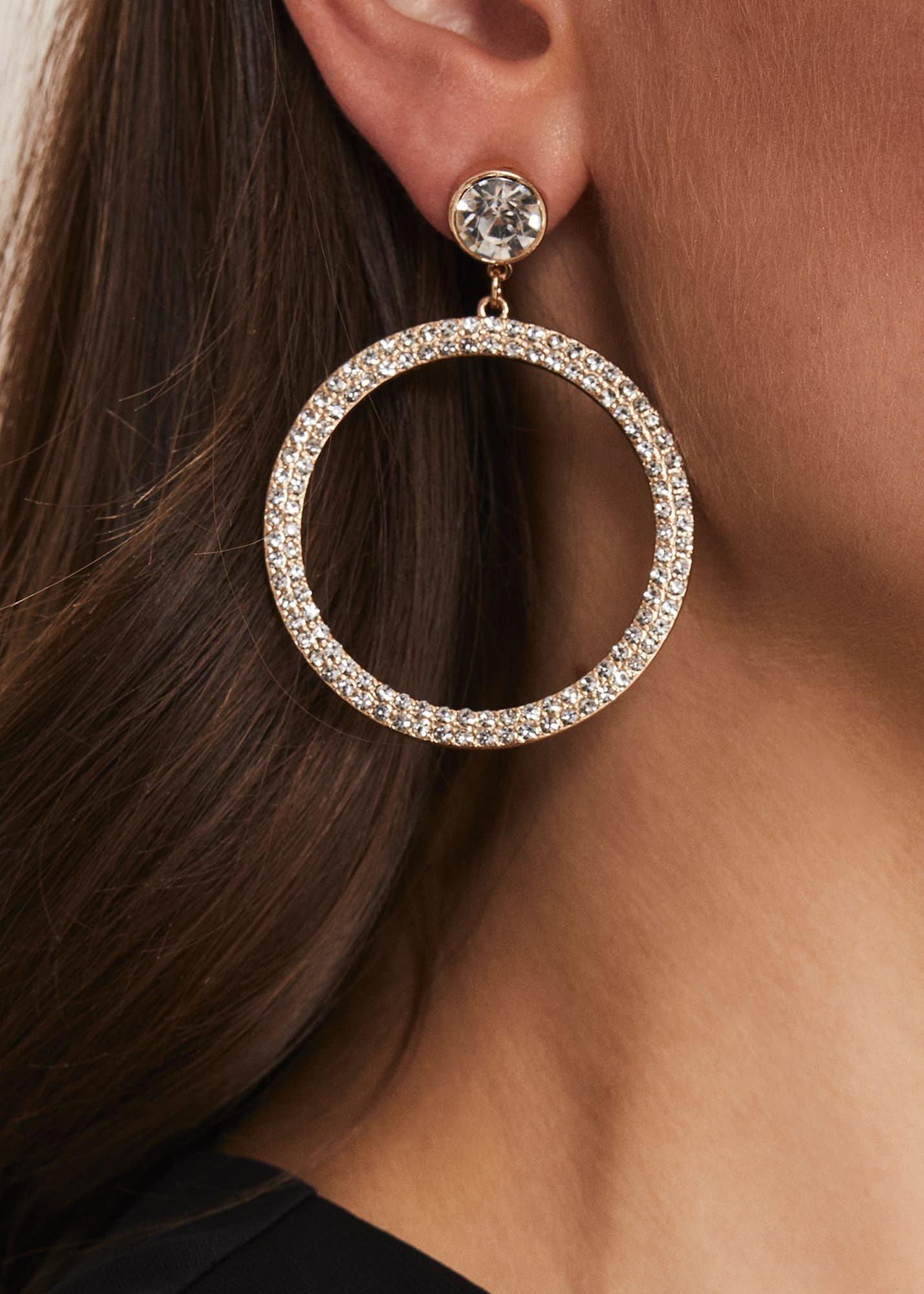 Stone Circle Drop Earring