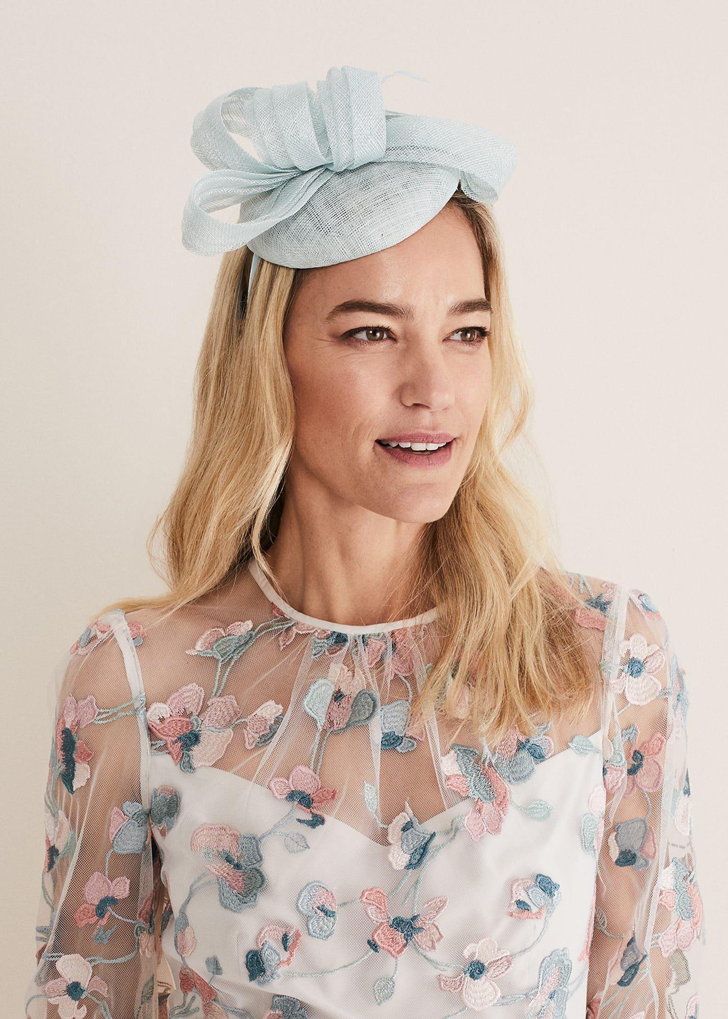 Light Blue Pillbox Fascinator