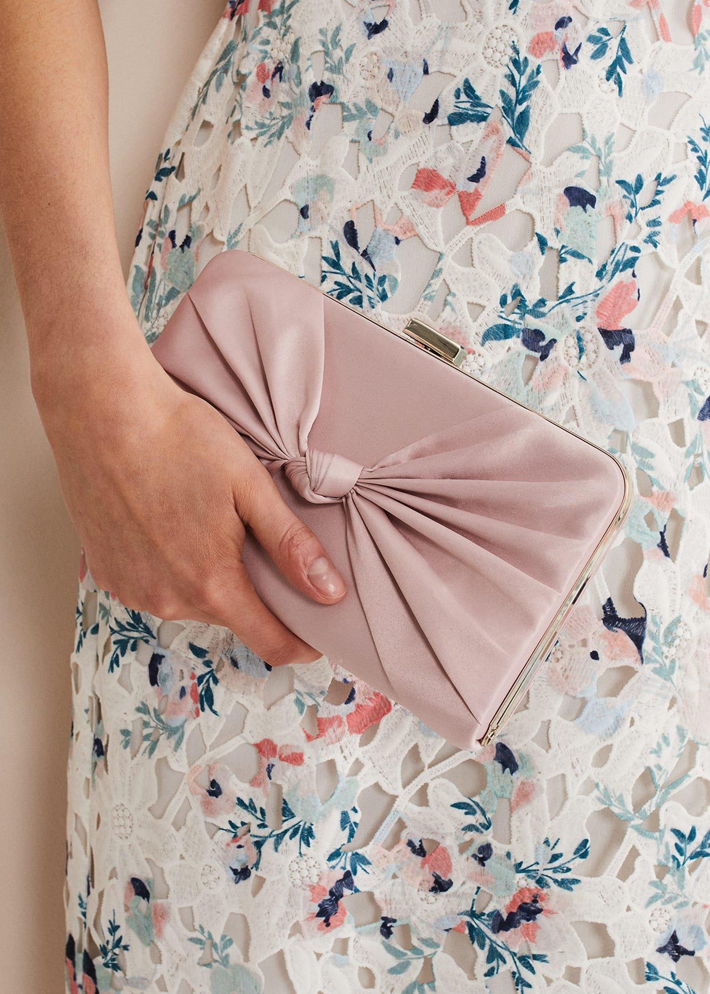 Light Pink Satin Clutch Box