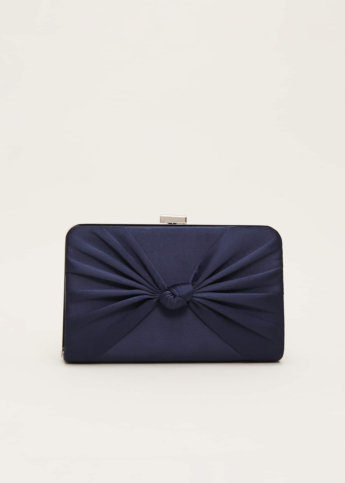 Navy Satin Clutch Box