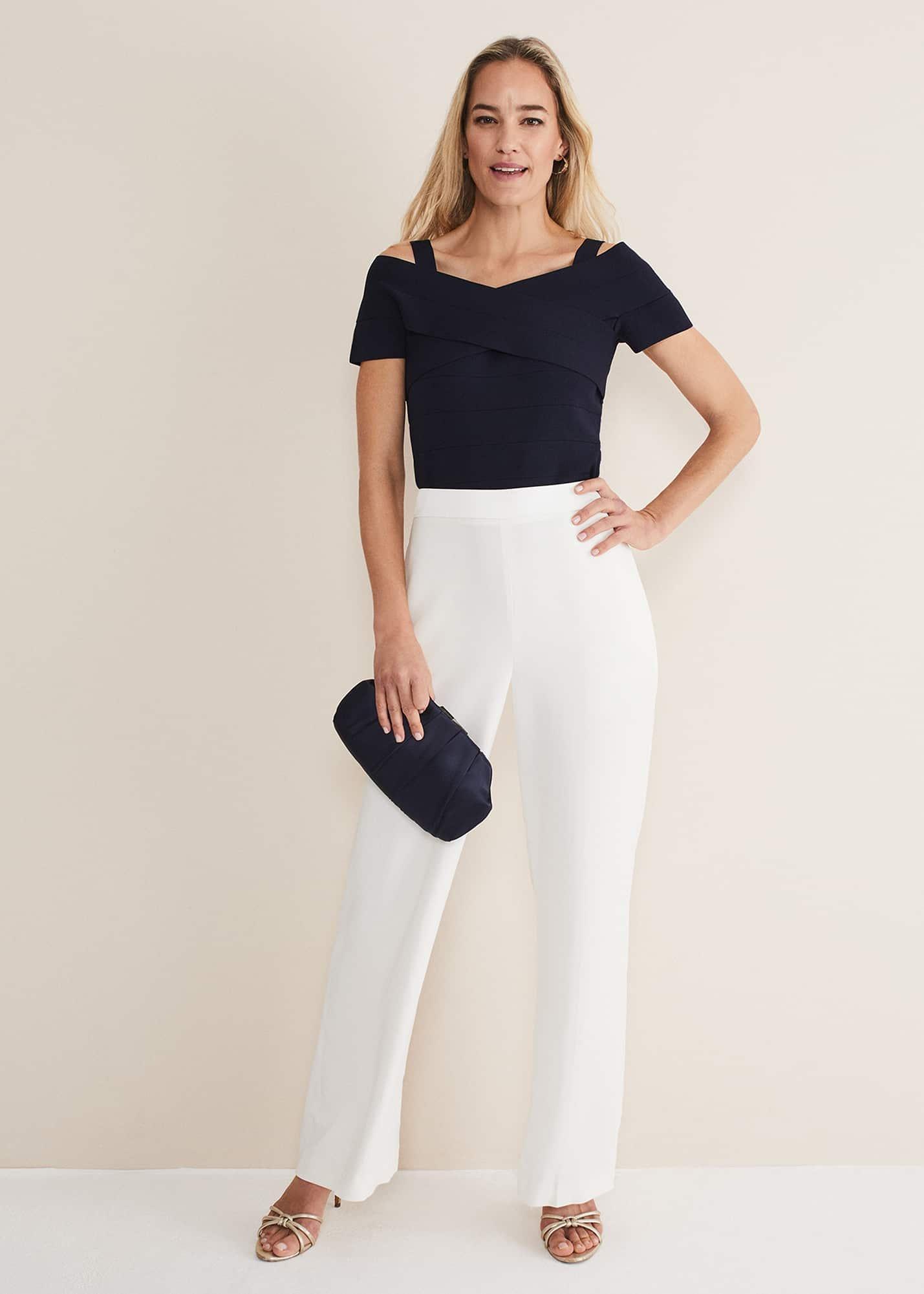 Navy Satin Pleated Clutch Bag