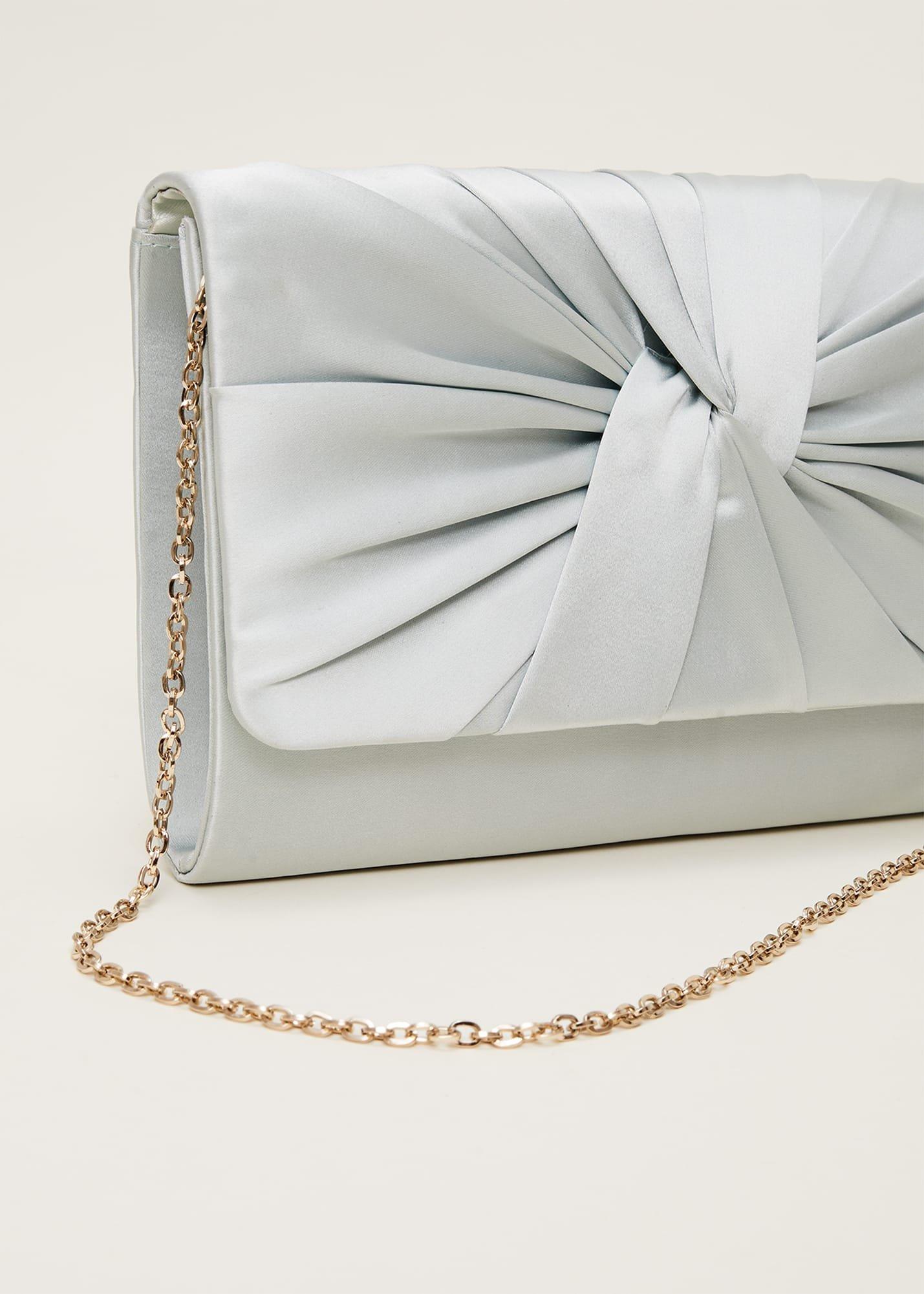 Satin Twist Clutch Bag