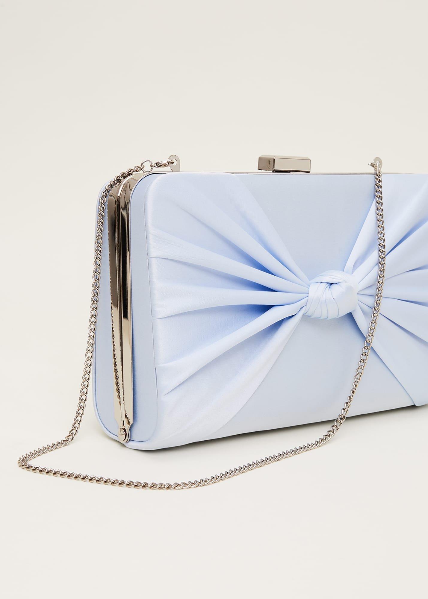 Light Blue Satin Clutch Box