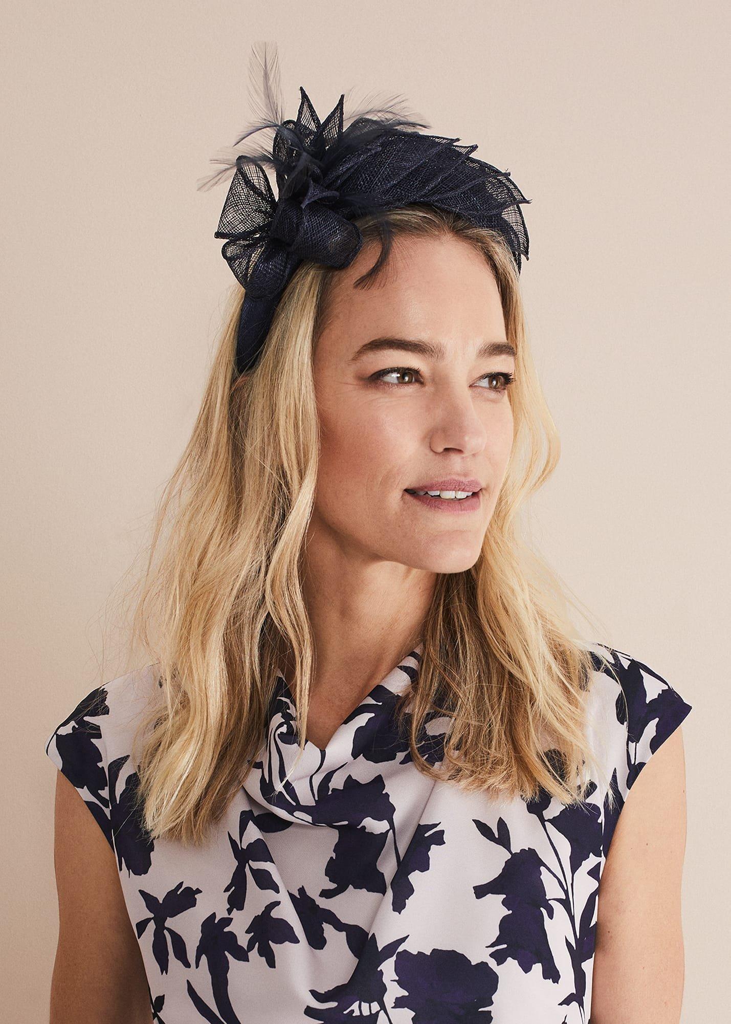 Navy Flower Headband