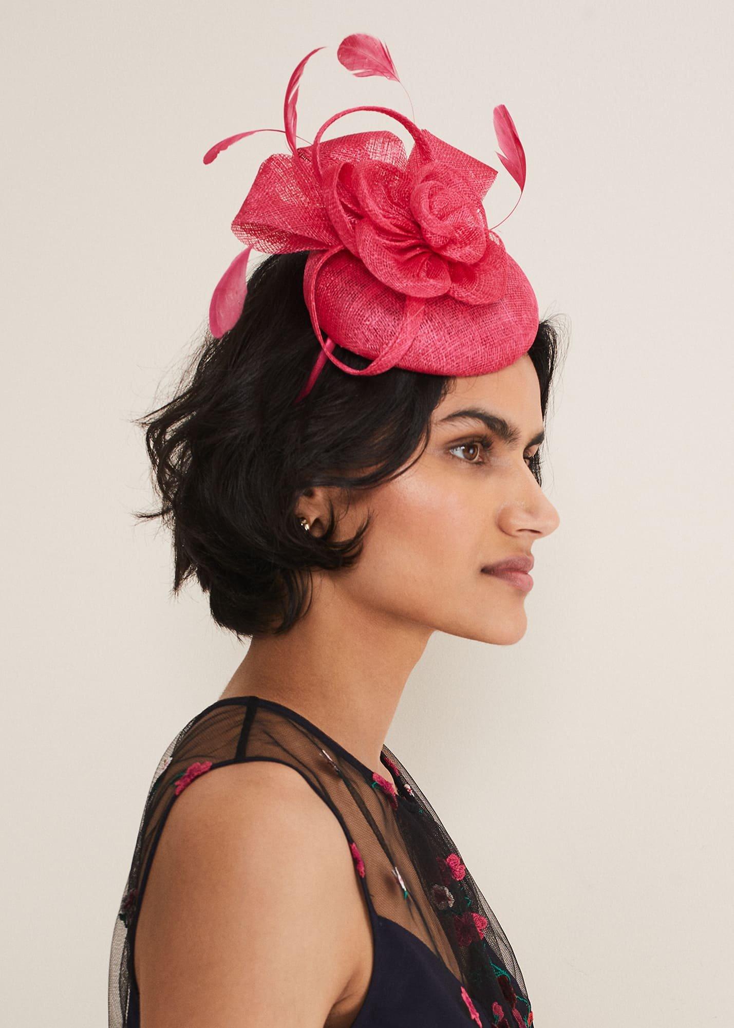 Pink Flower Pillbox Fascinator